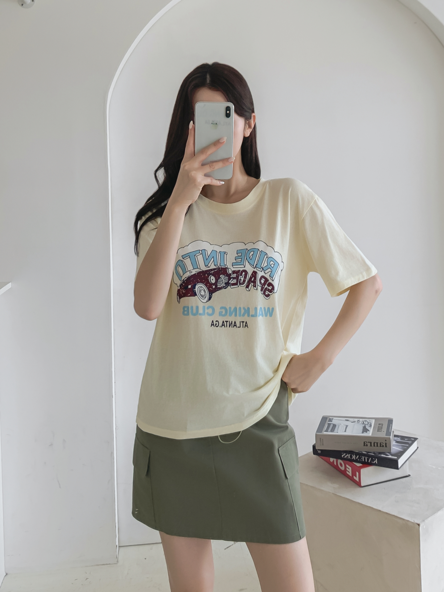 コットンラウンドネックベーシックルーズ半袖ロゴTシャツ | 詳細画像17