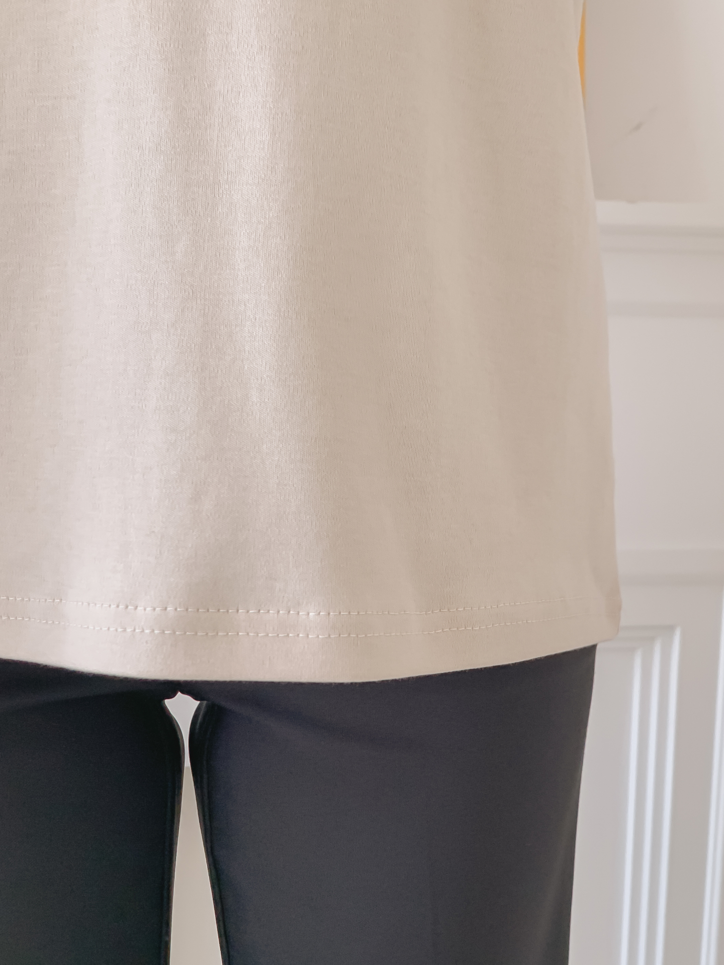 コンビ配色ラウンドネックボクシールーズ半袖Tシャツ | 詳細画像11