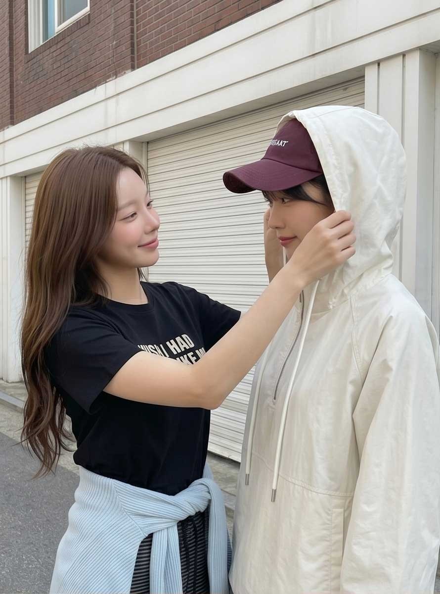 ジップアップフードルーズパステルTシャツ | 詳細画像10