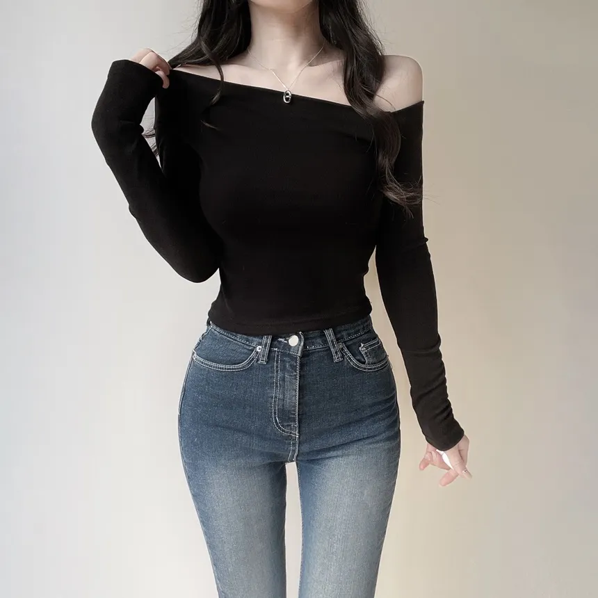 ボタンハイウエストロングリベットディープブルーデニムパンツ | mirangmirang | 詳細画像21