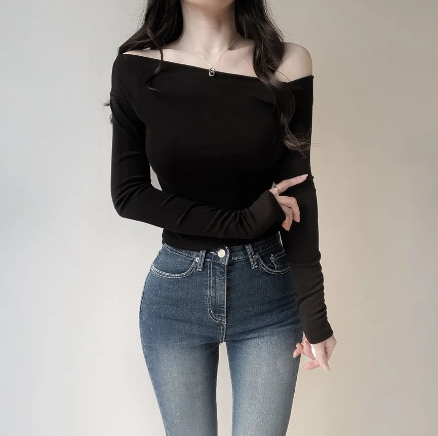 ボタンハイウエストロングリベットディープブルーデニムパンツ | mirangmirang | 詳細画像22