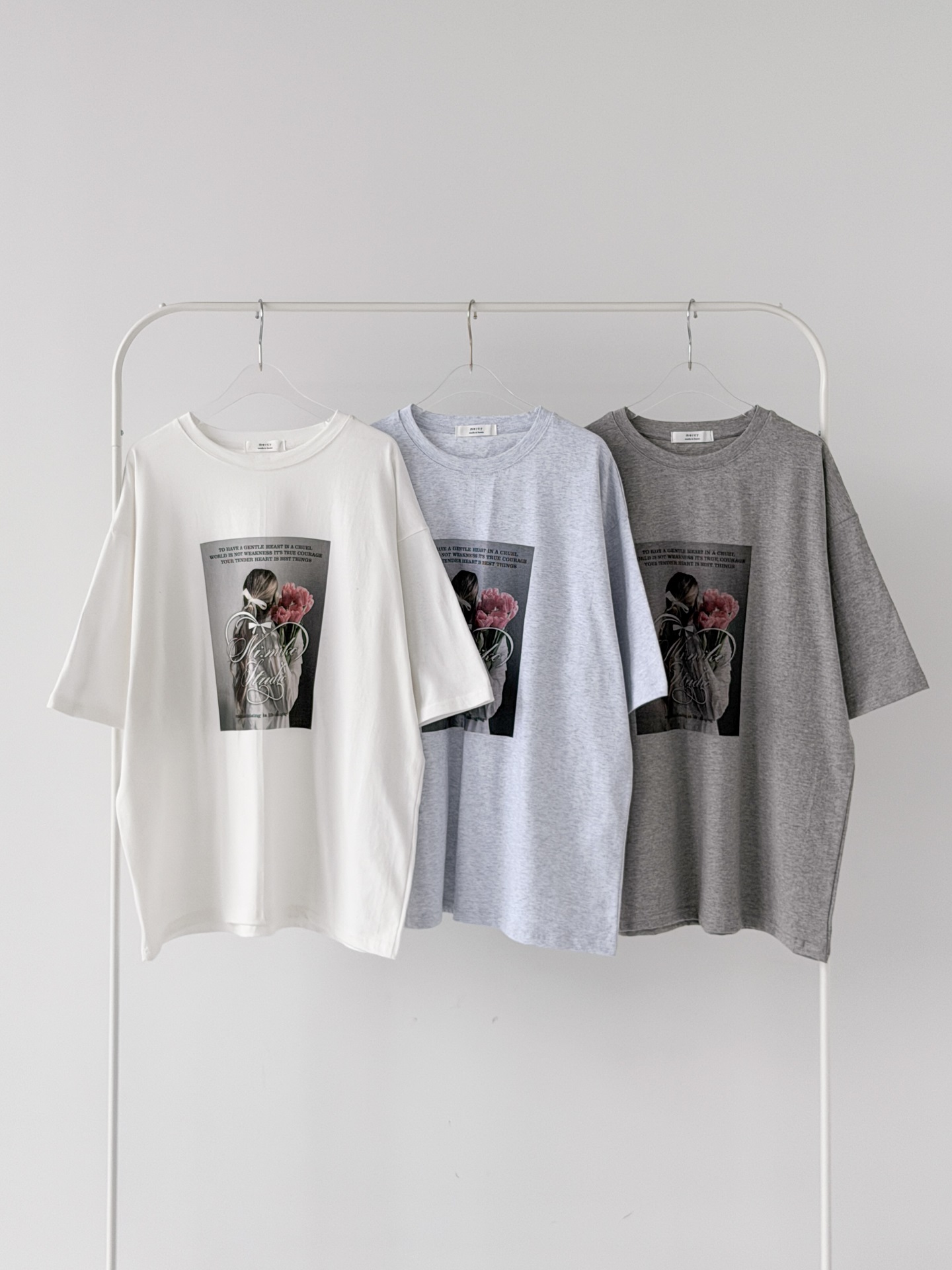 コットンラウンドネックボクシールーズ半袖ロゴTシャツ | 詳細画像12