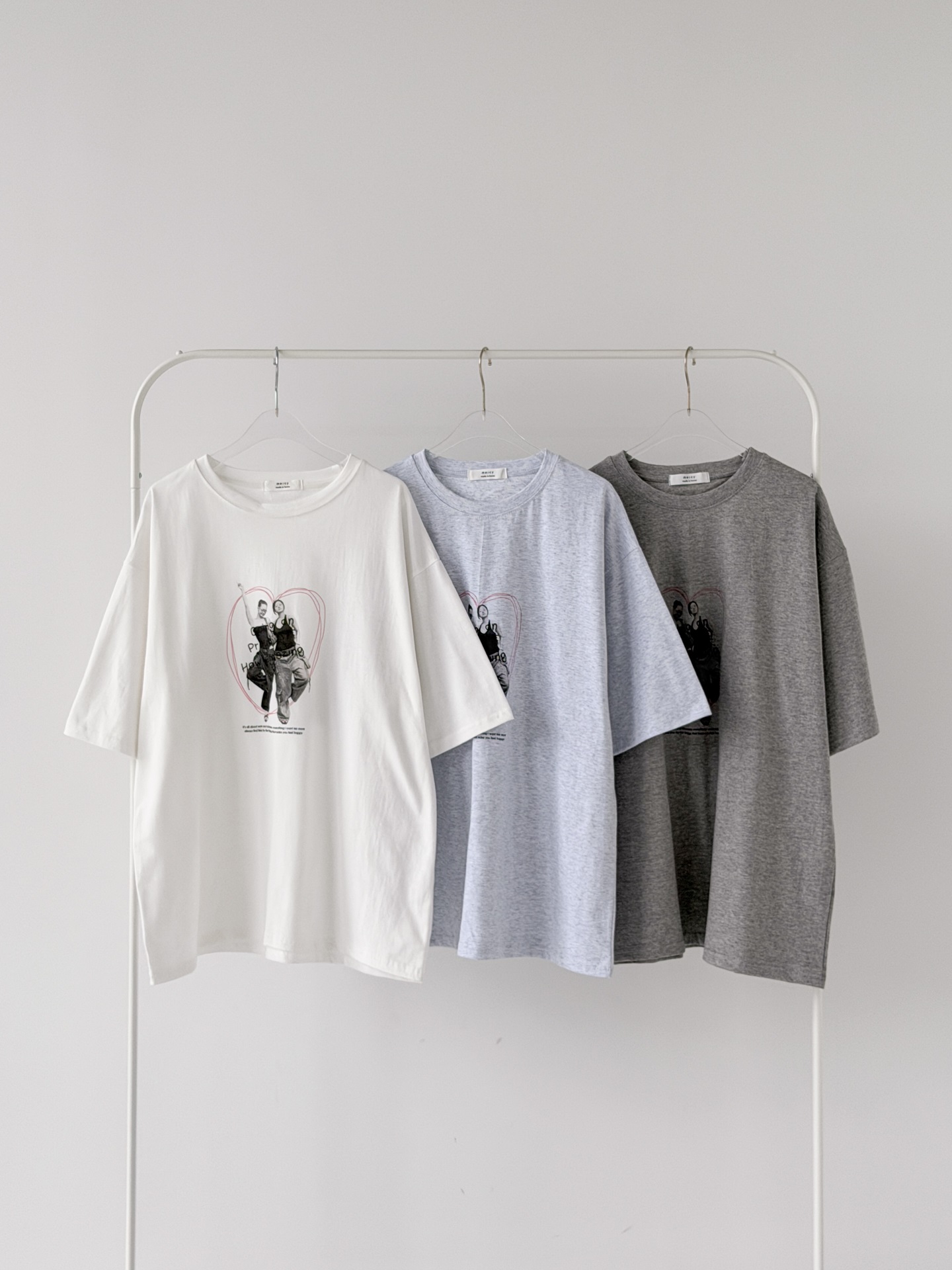 コットンラウンドネックボクシールーズ半袖プリントTシャツ | 詳細画像14