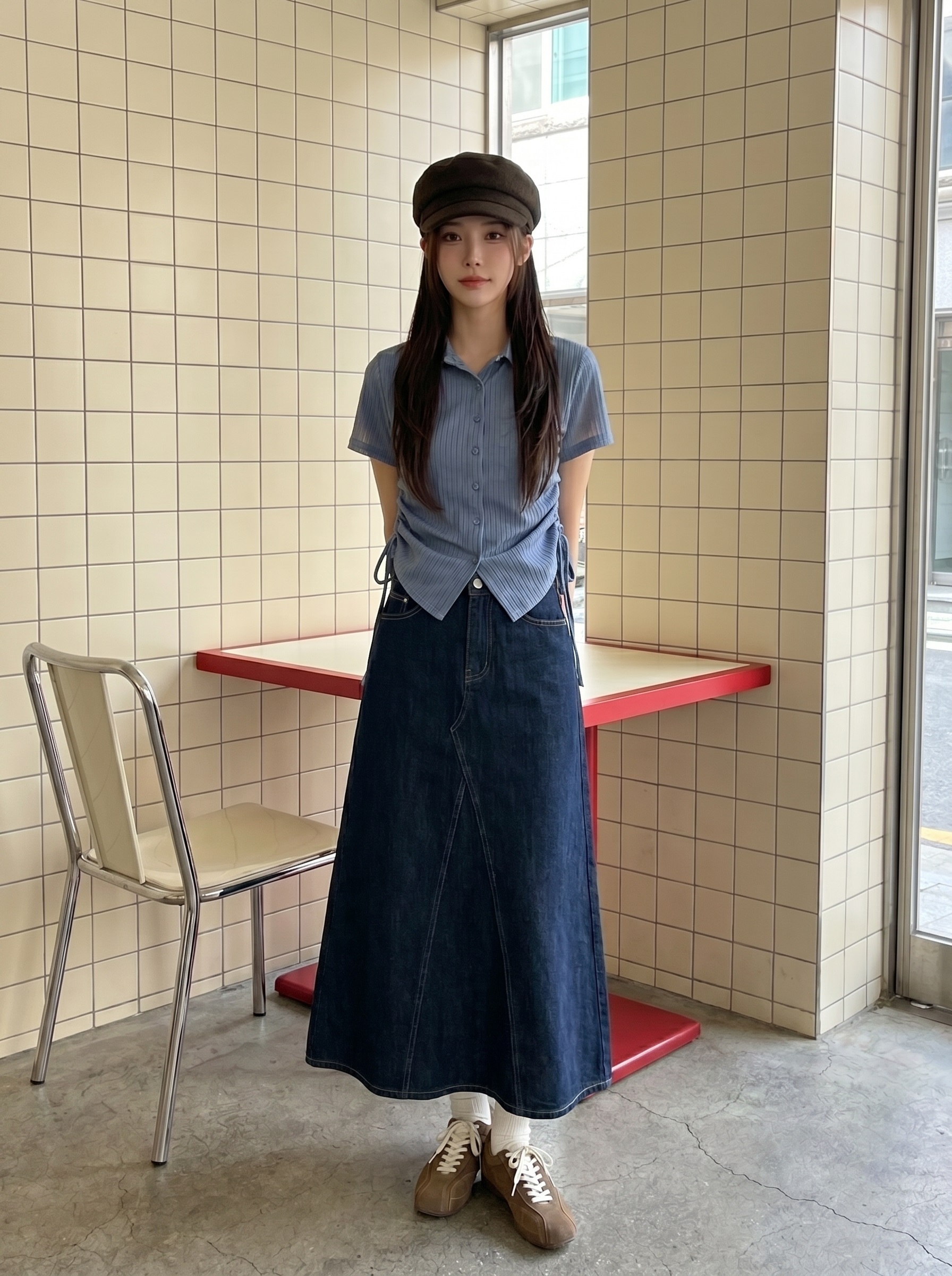 デニムロングAラインスカート | 詳細画像2