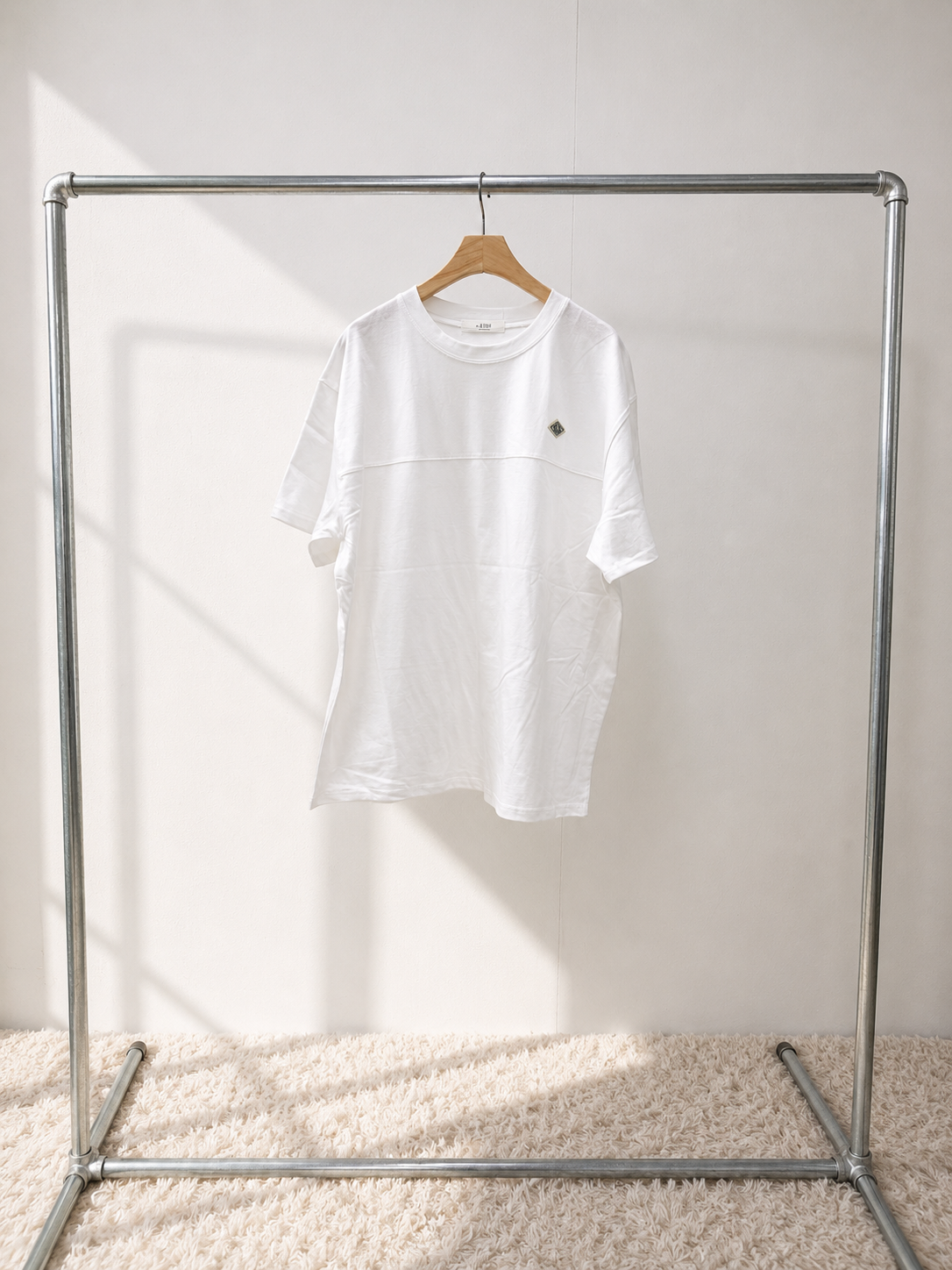 ラウンドネックベーシックルーズ半袖ラベルTシャツ | 詳細画像12