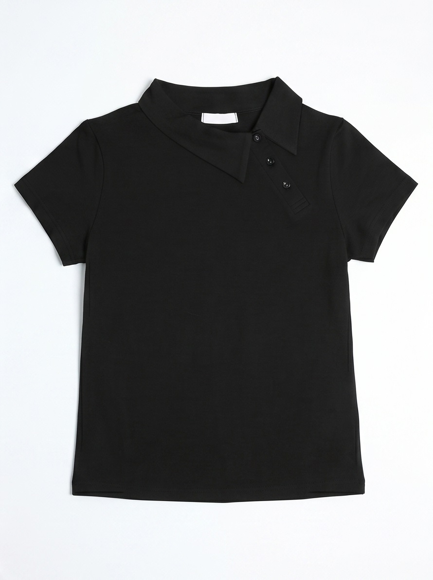 カラースリム半袖ダイアゴナルボタンTシャツ | 詳細画像19