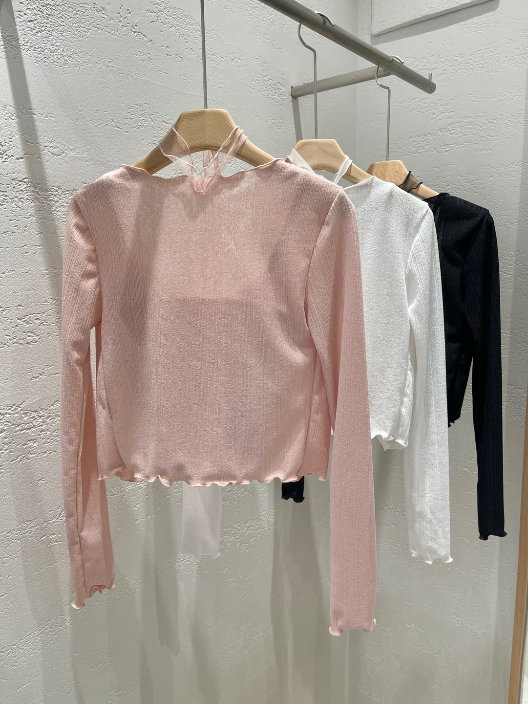 シフォンコンビベーシックスリムレイヤード風長袖カーディガンキャミソールアンサンブル | 詳細画像23