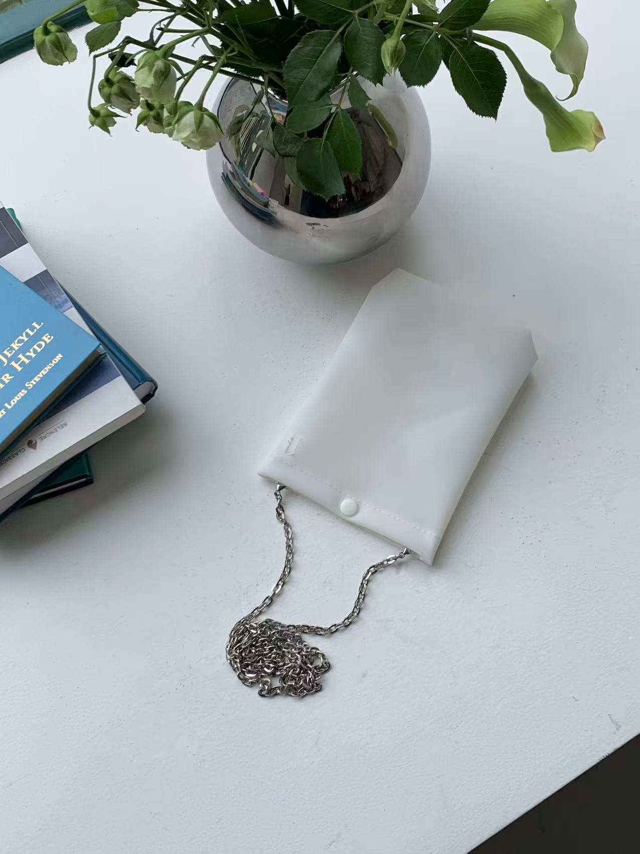 チェーンミニスナップボタン長方形カラーショルダーバッグ | 詳細画像9