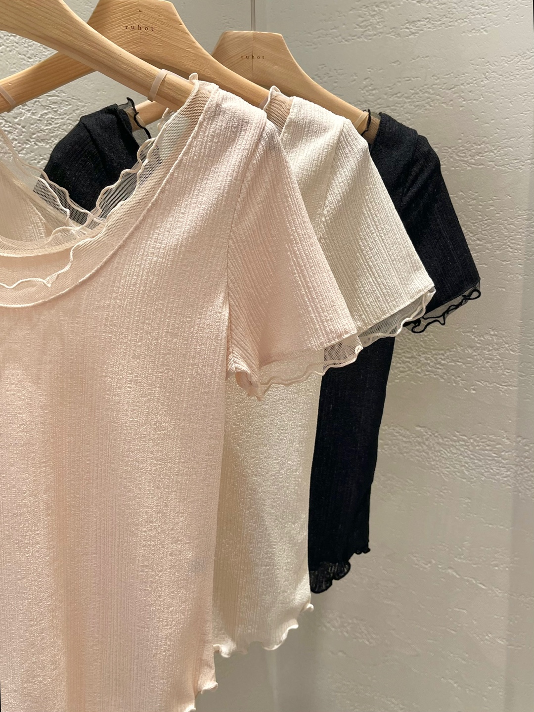 チュールUネックフリルスリム半袖Tシャツ | 詳細画像22