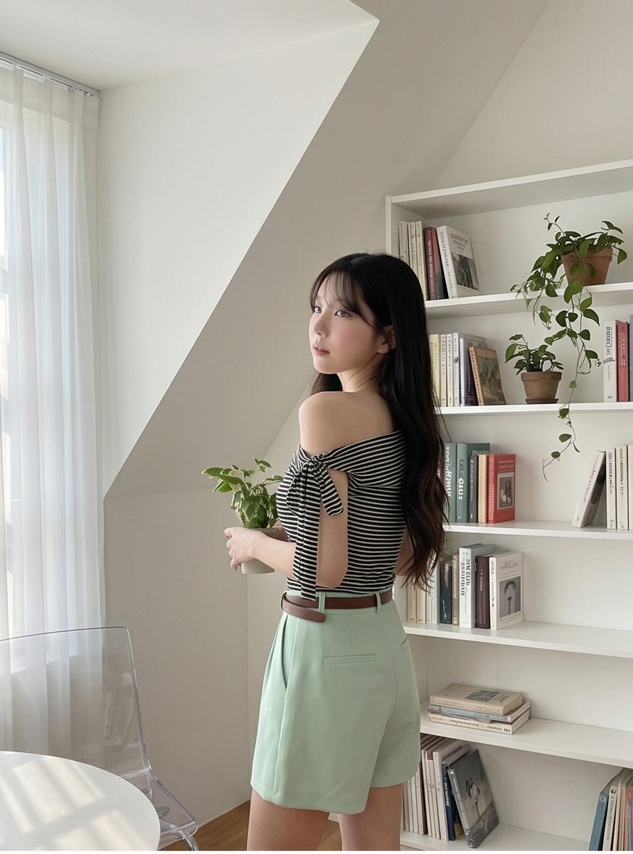 ピンタックポケットベーシックバミューダショートパンツ | 詳細画像6