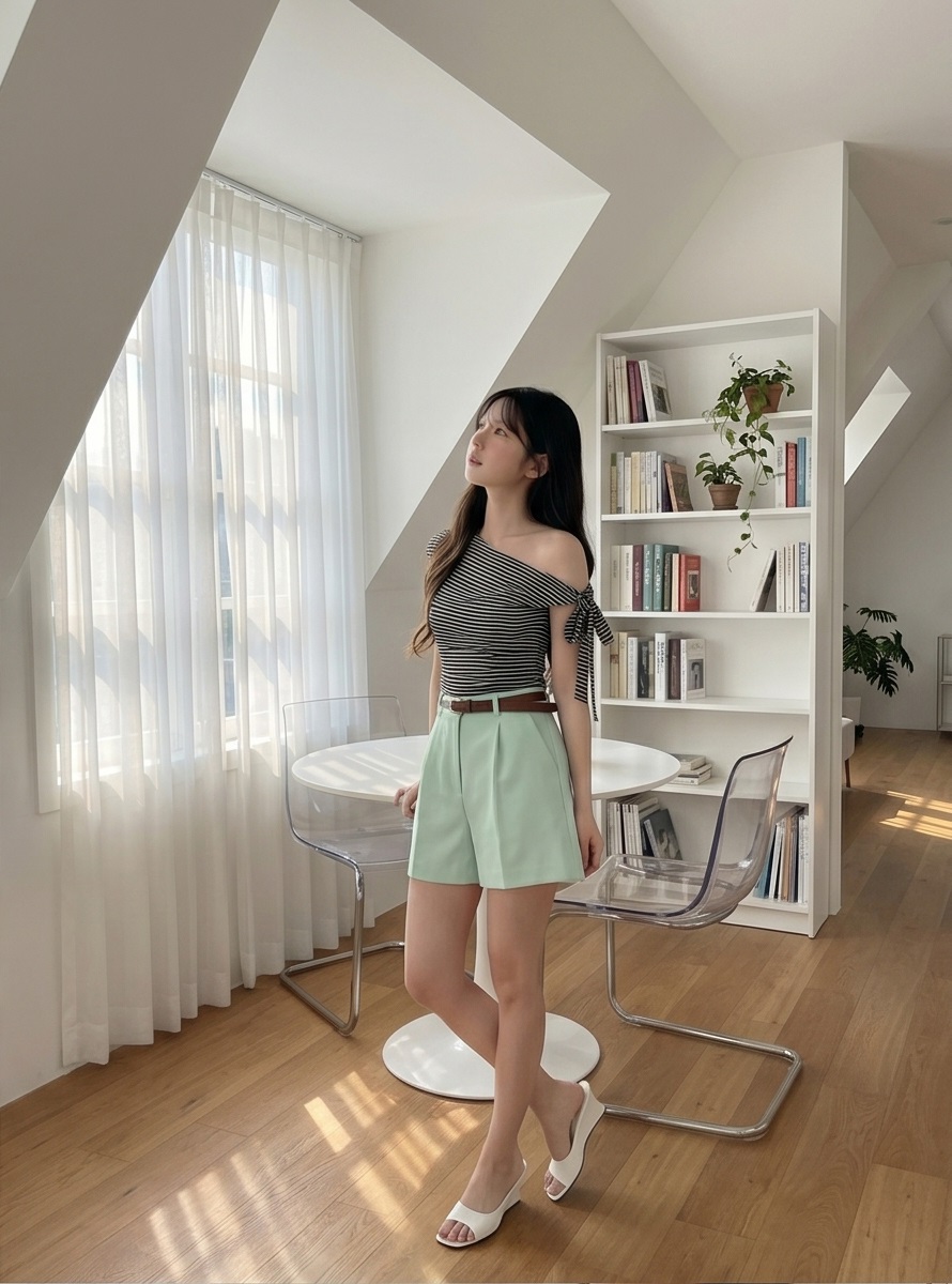 ピンタックポケットベーシックバミューダショートパンツ | 詳細画像8