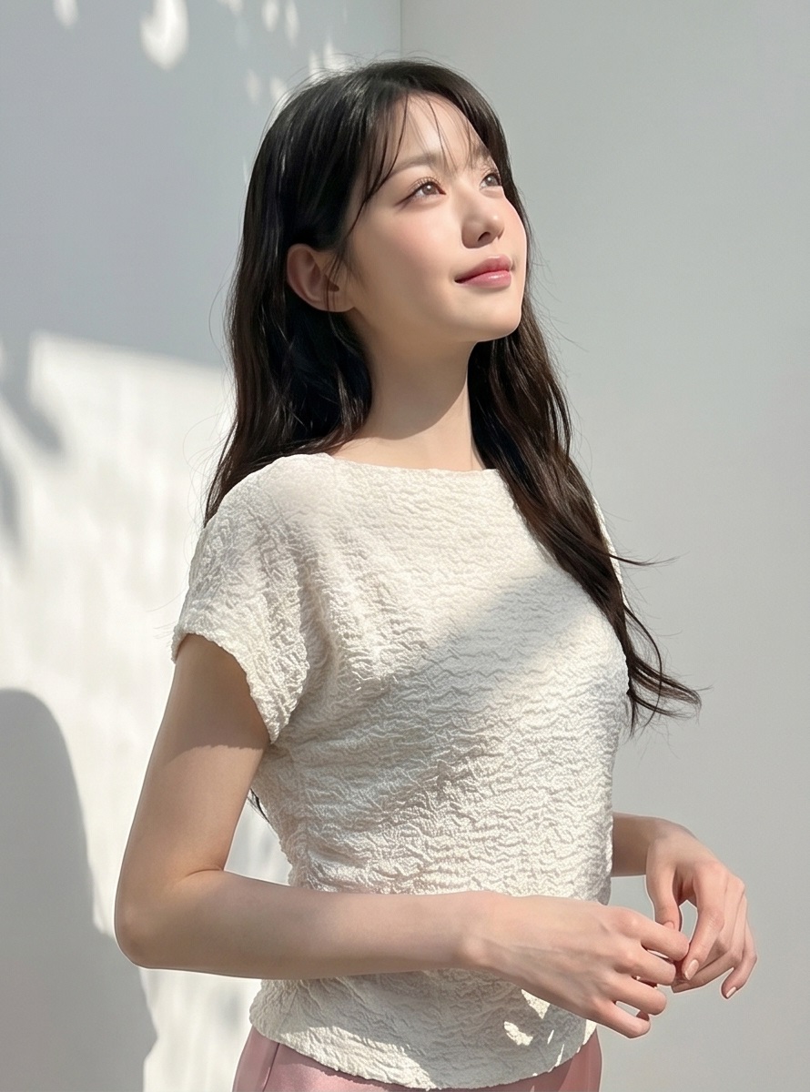 シャーリングリンクルクロップドエンボスブラウス | 詳細画像27