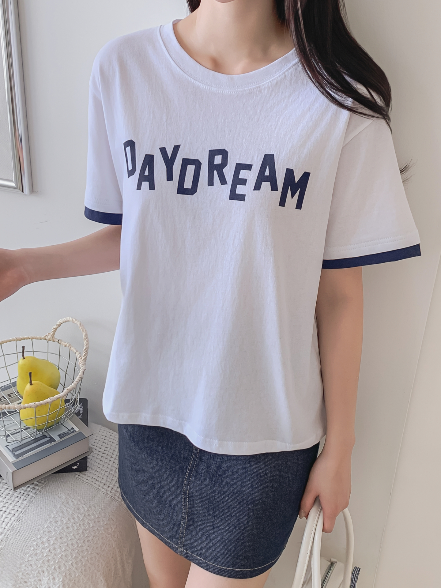 コットンラウンドネック半袖レタリングTシャツ | 詳細画像10