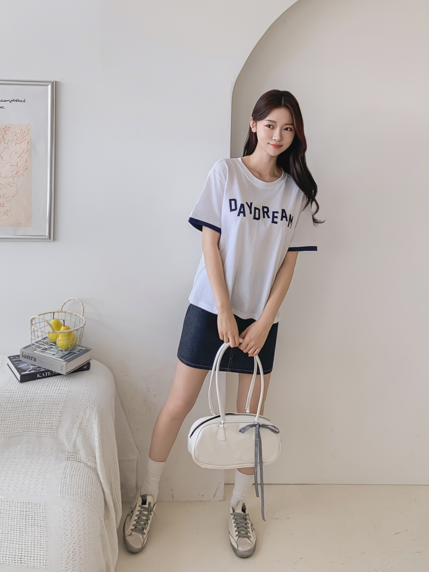 コットンラウンドネック半袖レタリングTシャツ | 詳細画像15