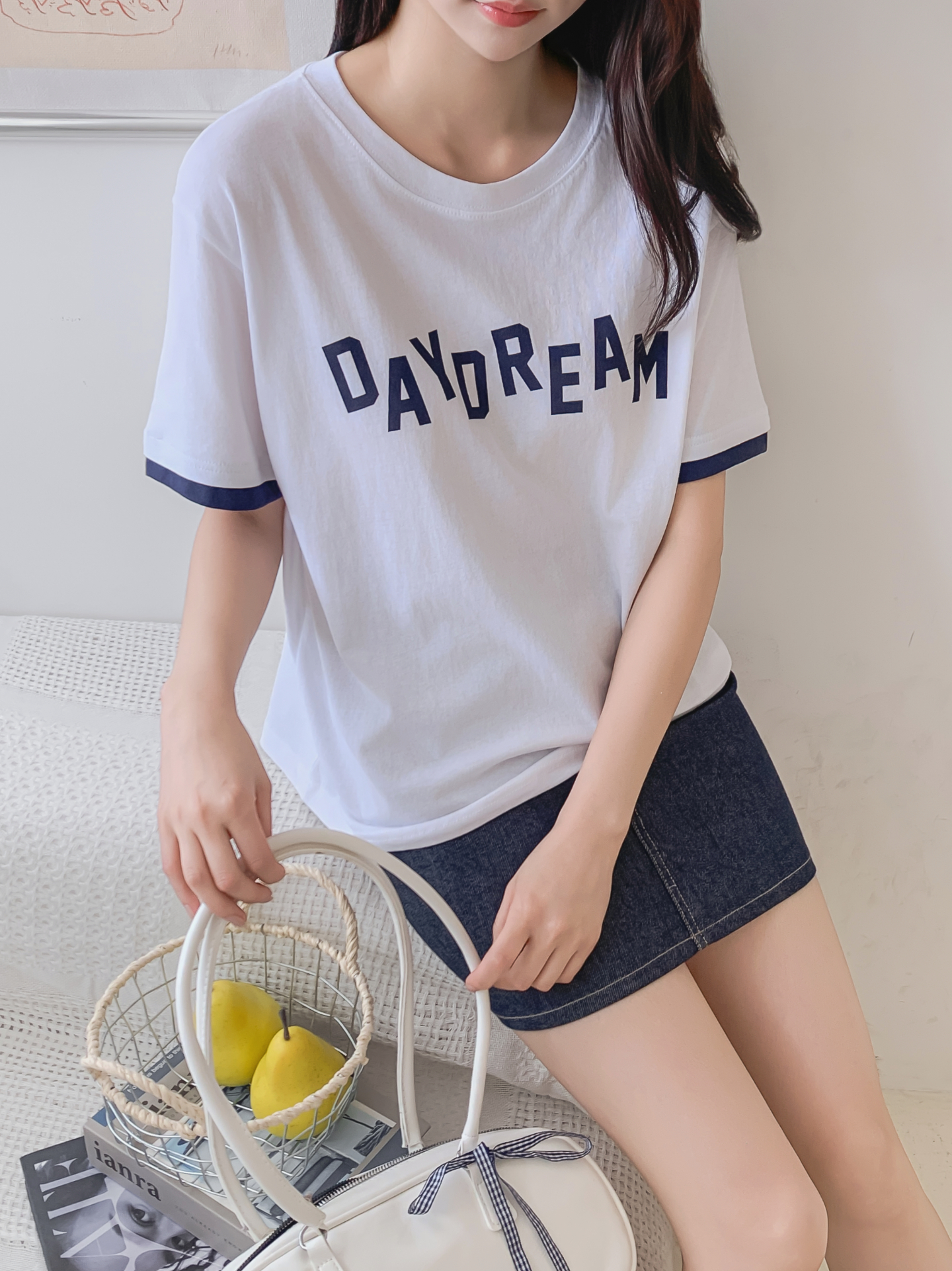 コットンラウンドネック半袖レタリングTシャツ | 詳細画像17