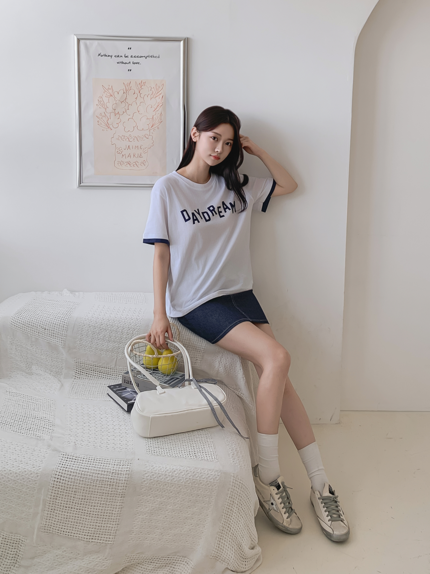 コットンラウンドネック半袖レタリングTシャツ | 詳細画像18