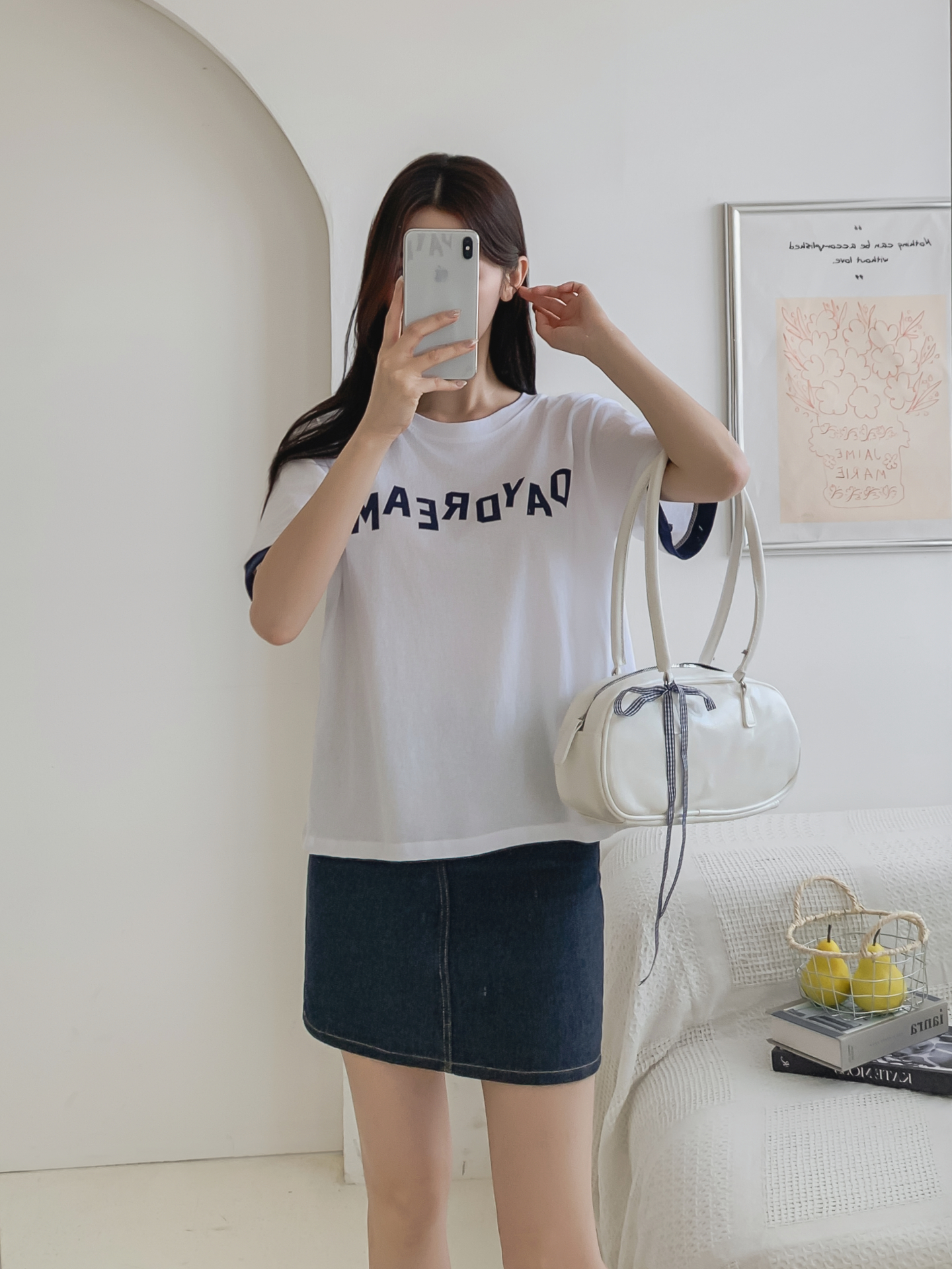 コットンラウンドネック半袖レタリングTシャツ | 詳細画像21
