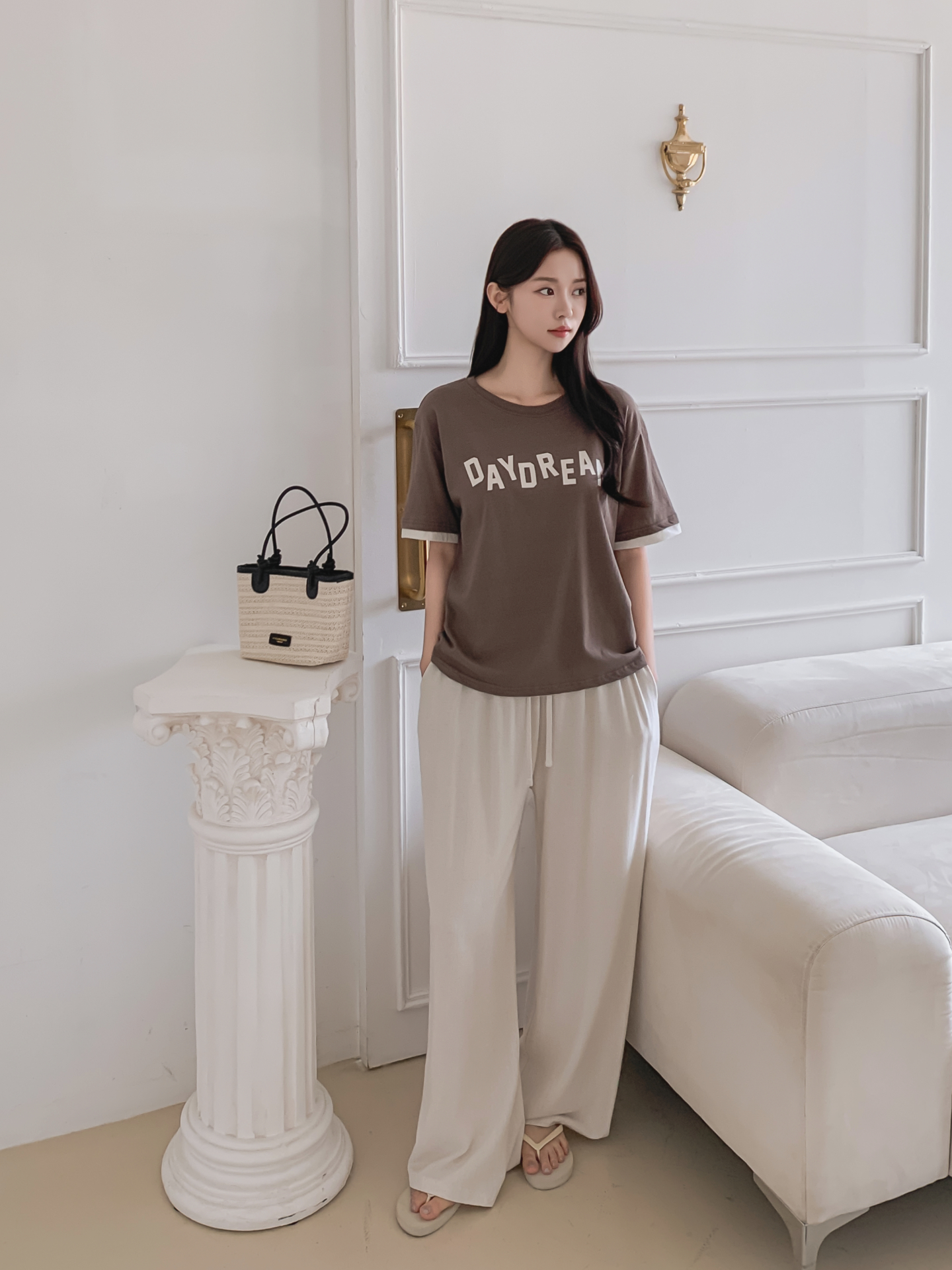 コットンラウンドネック半袖レタリングTシャツ | 詳細画像22
