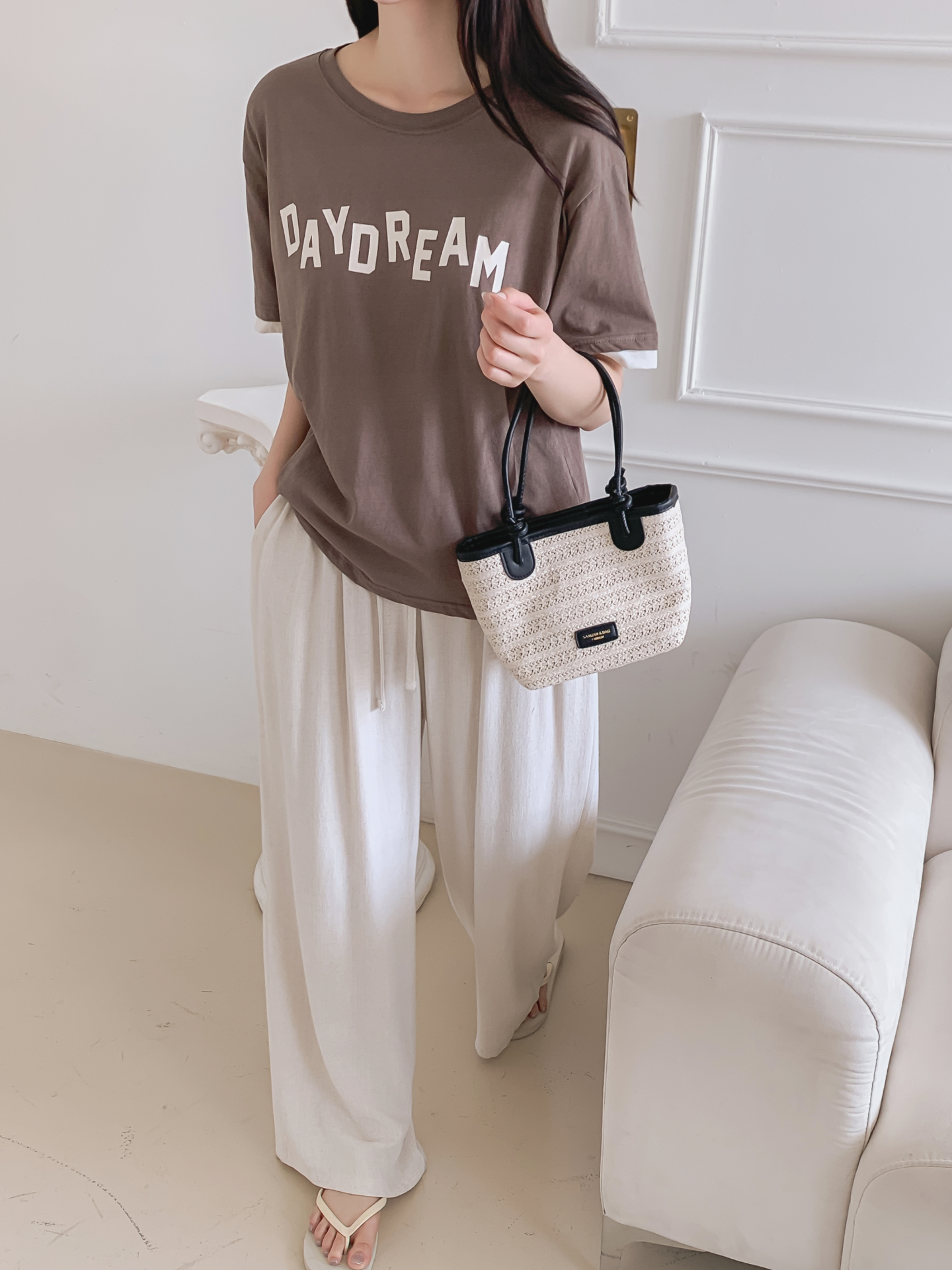 コットンラウンドネック半袖レタリングTシャツ | 詳細画像30