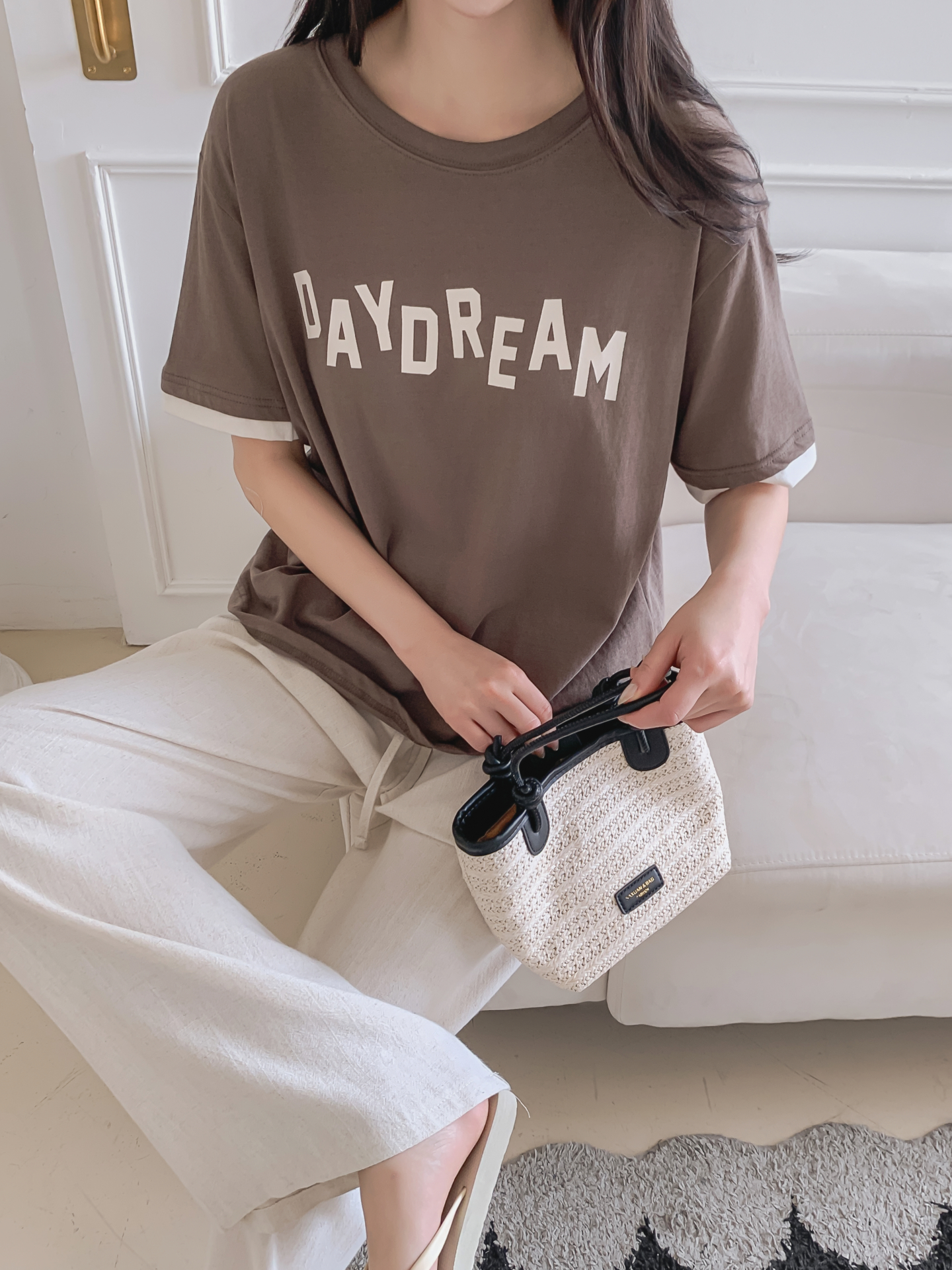 コットンラウンドネック半袖レタリングTシャツ | 詳細画像35
