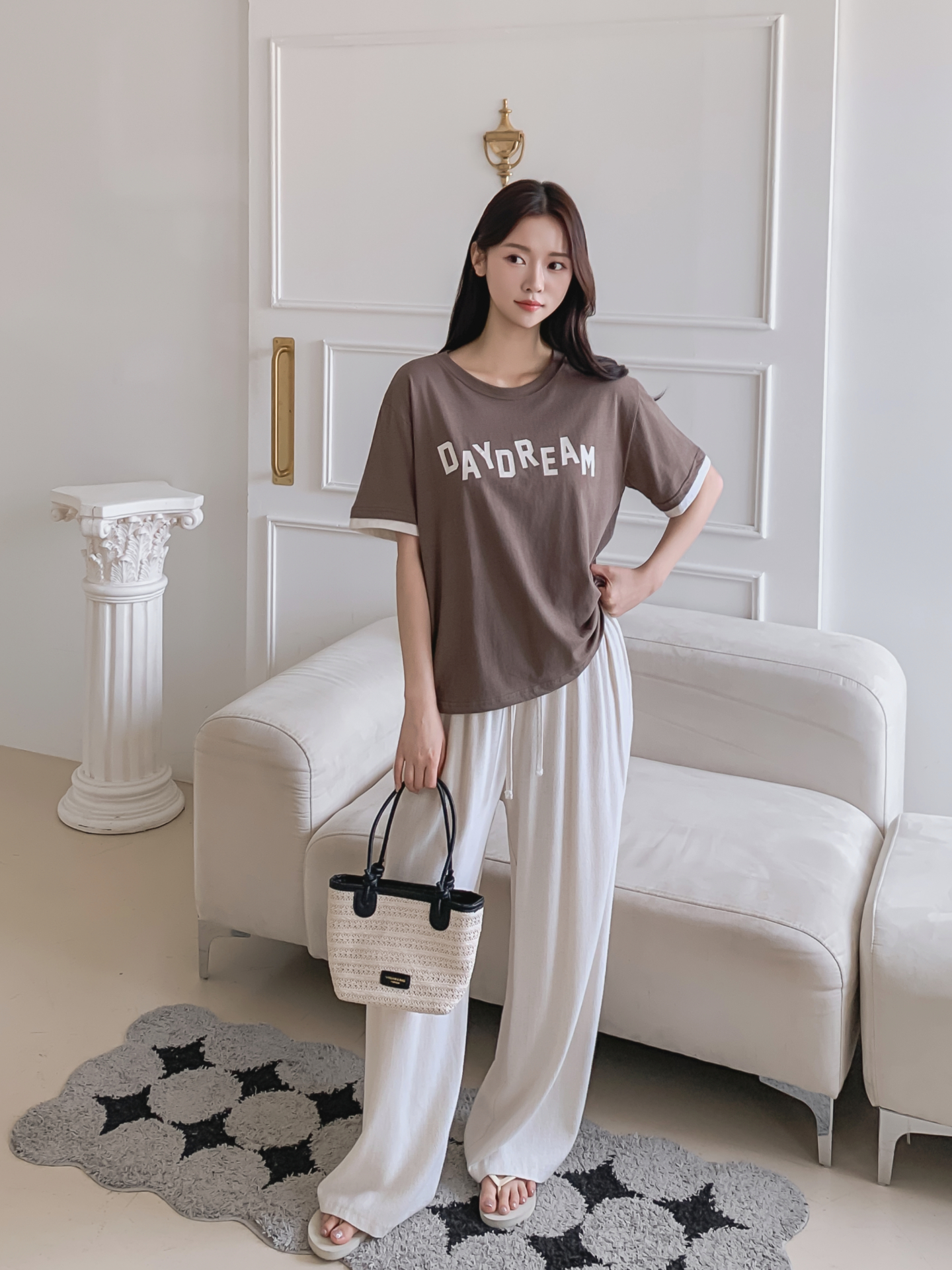 コットンラウンドネック半袖レタリングTシャツ | 詳細画像37