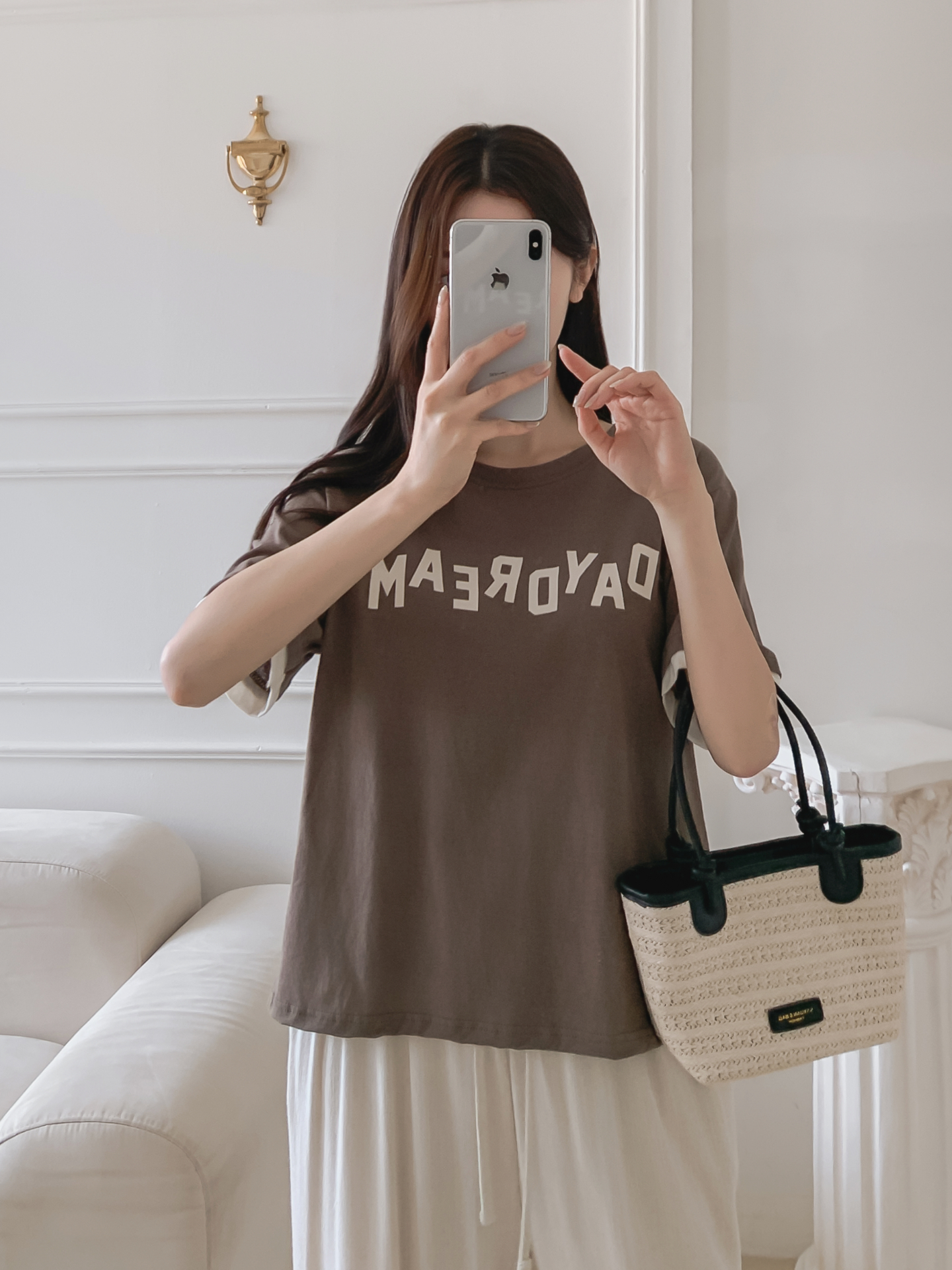 コットンラウンドネック半袖レタリングTシャツ | 詳細画像39