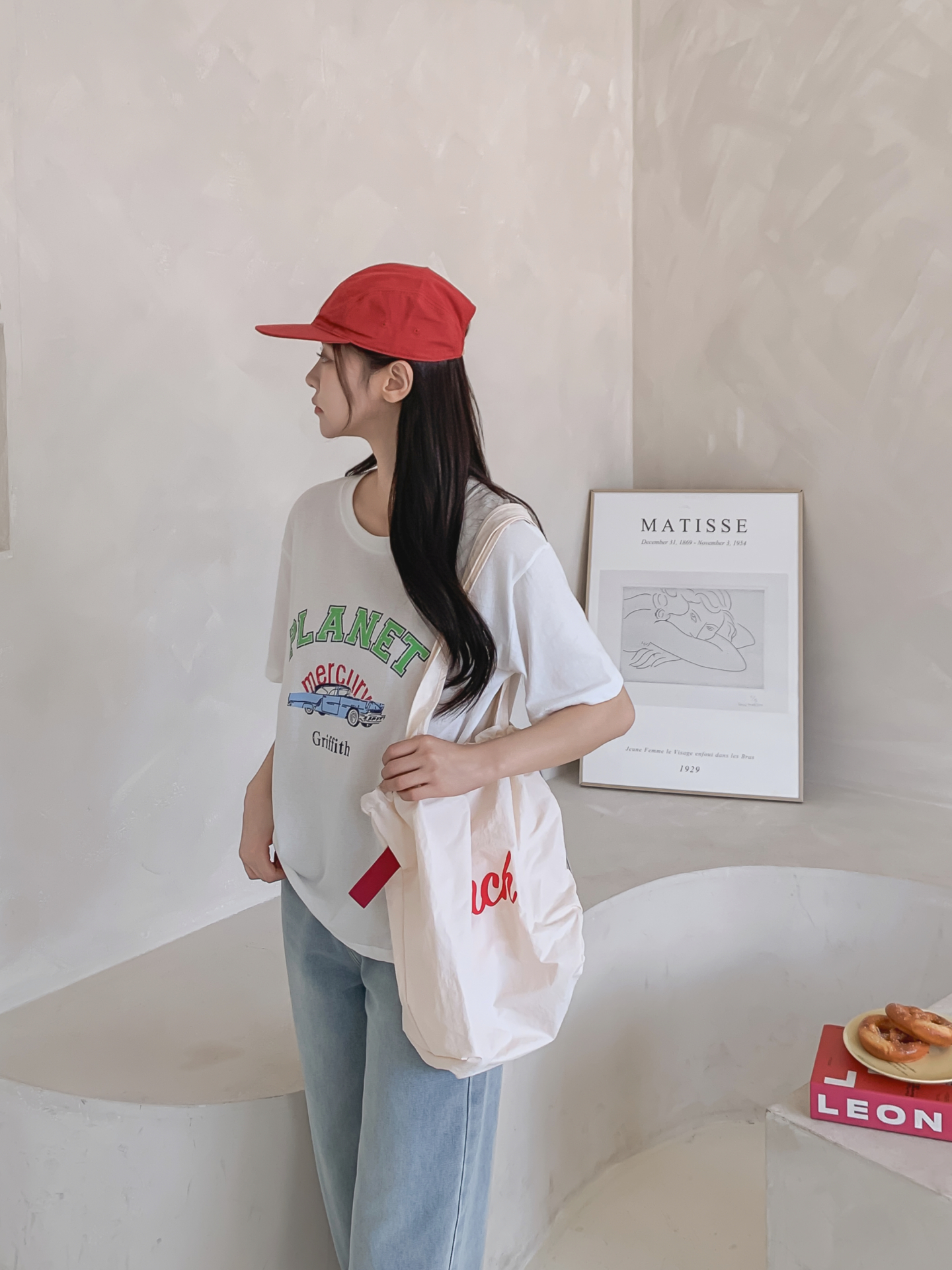 コットンラウンドネック半袖プリントTシャツ | 詳細画像4