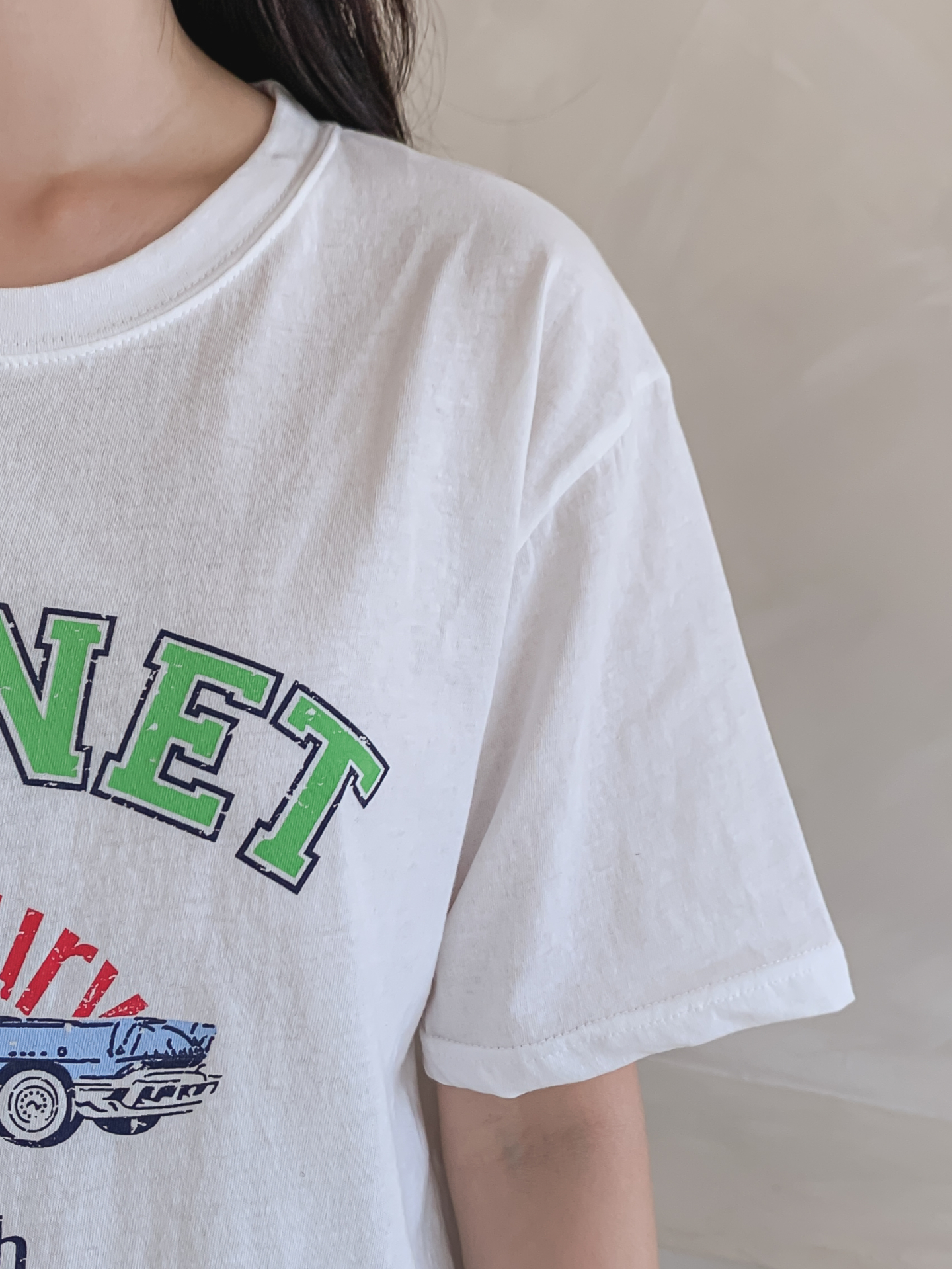 コットンラウンドネック半袖プリントTシャツ | 詳細画像12