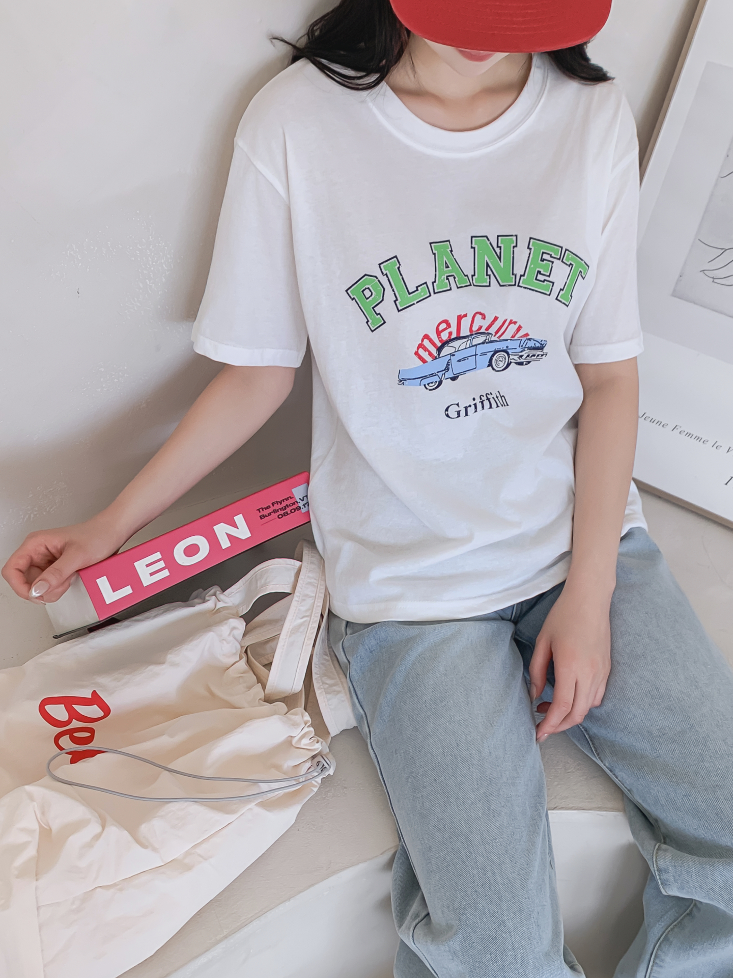 コットンラウンドネック半袖プリントTシャツ | 詳細画像15
