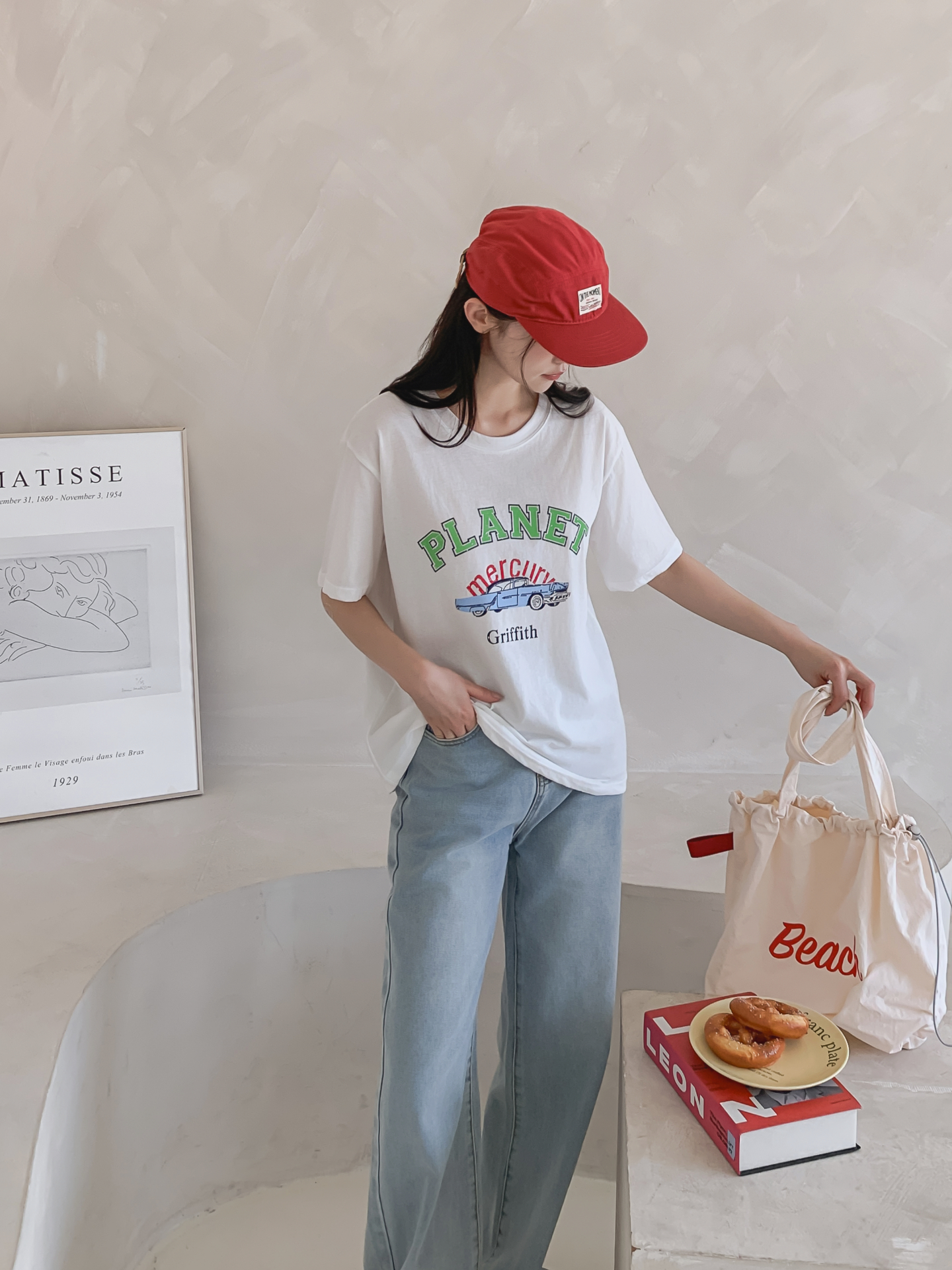 コットンラウンドネック半袖プリントTシャツ | 詳細画像17