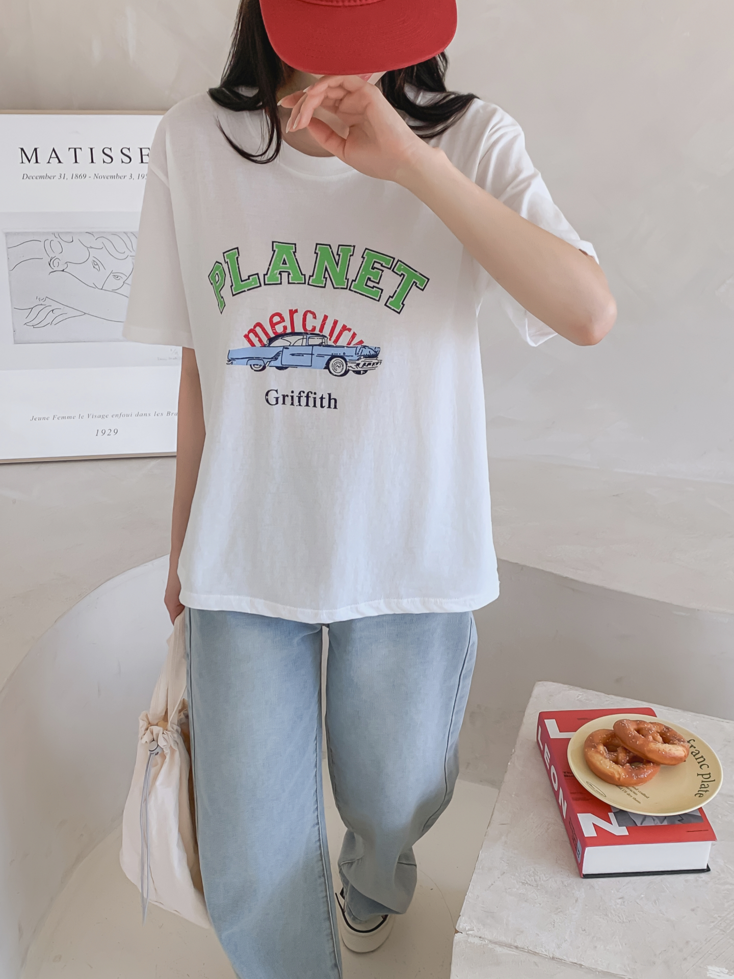 コットンラウンドネック半袖プリントTシャツ | 詳細画像18