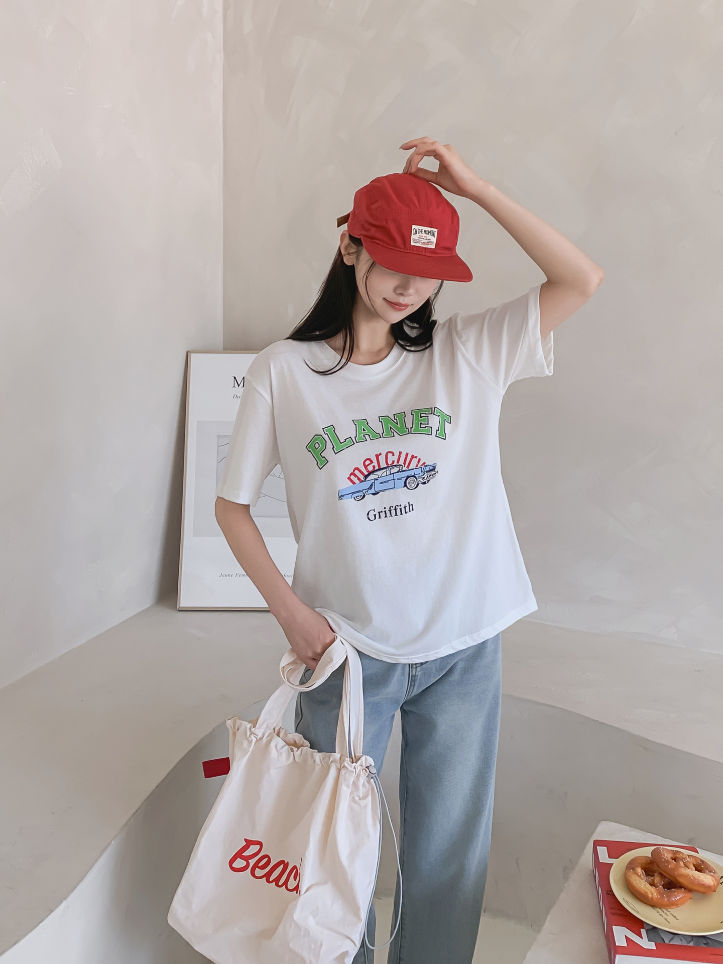 コットンラウンドネック半袖プリントTシャツ | 詳細画像19