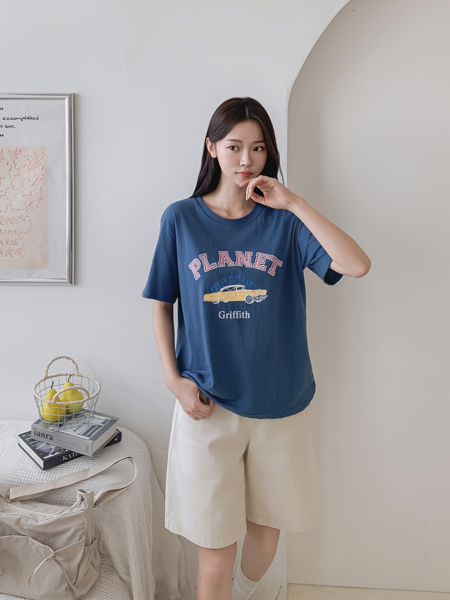 コットンラウンドネック半袖プリントTシャツ | 詳細画像22
