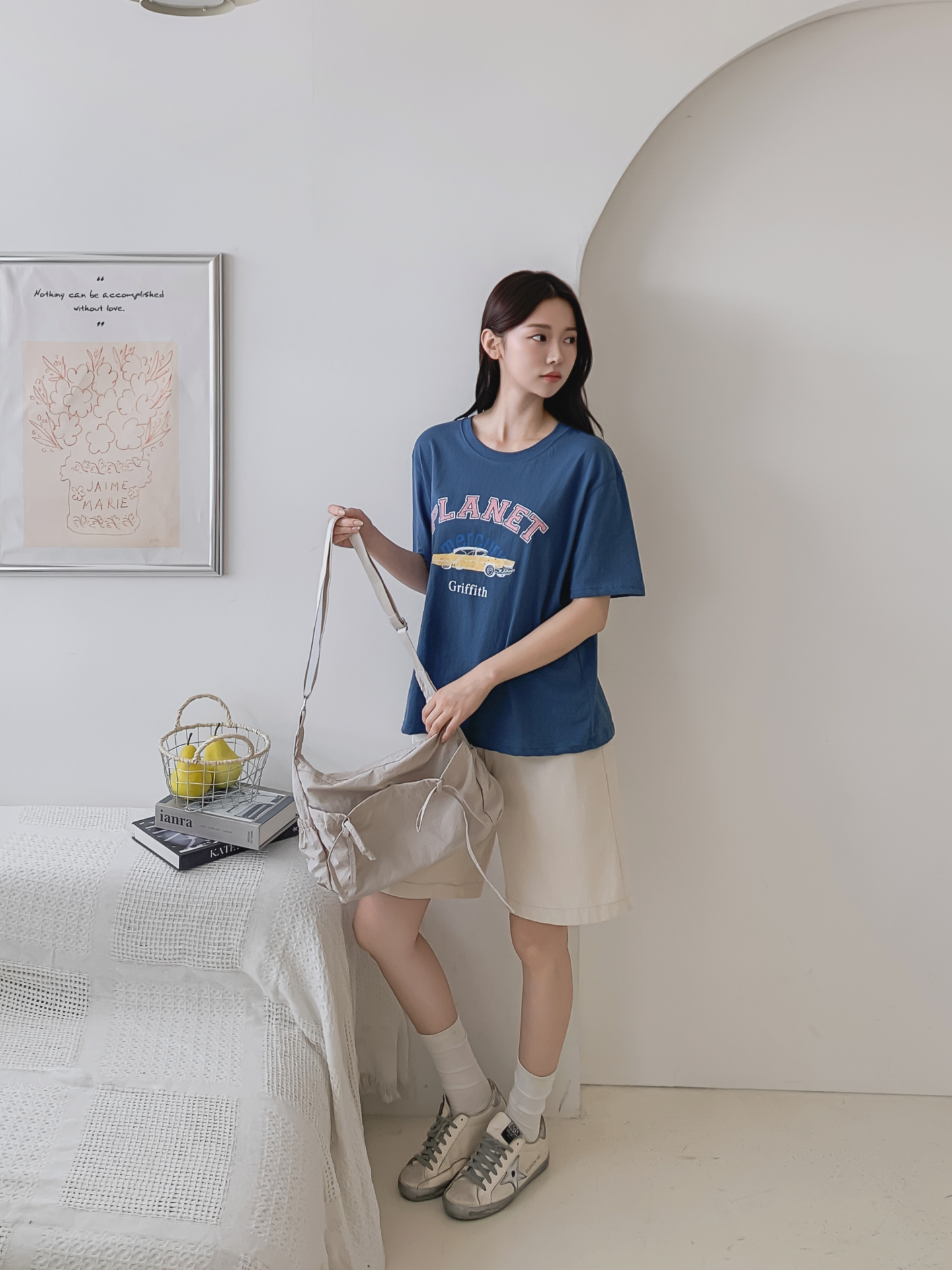 コットンラウンドネック半袖プリントTシャツ | 詳細画像23