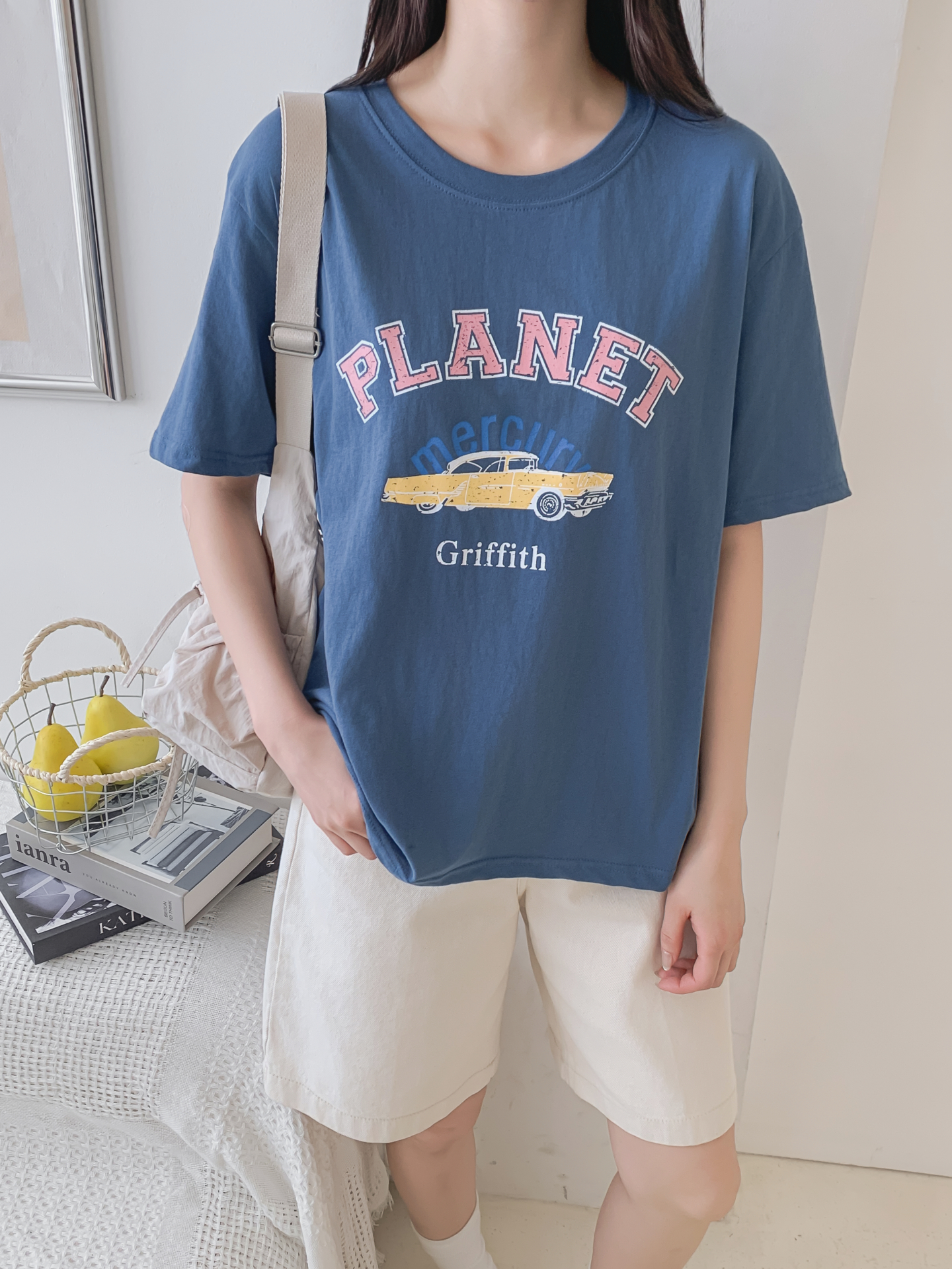 コットンラウンドネック半袖プリントTシャツ | 詳細画像24