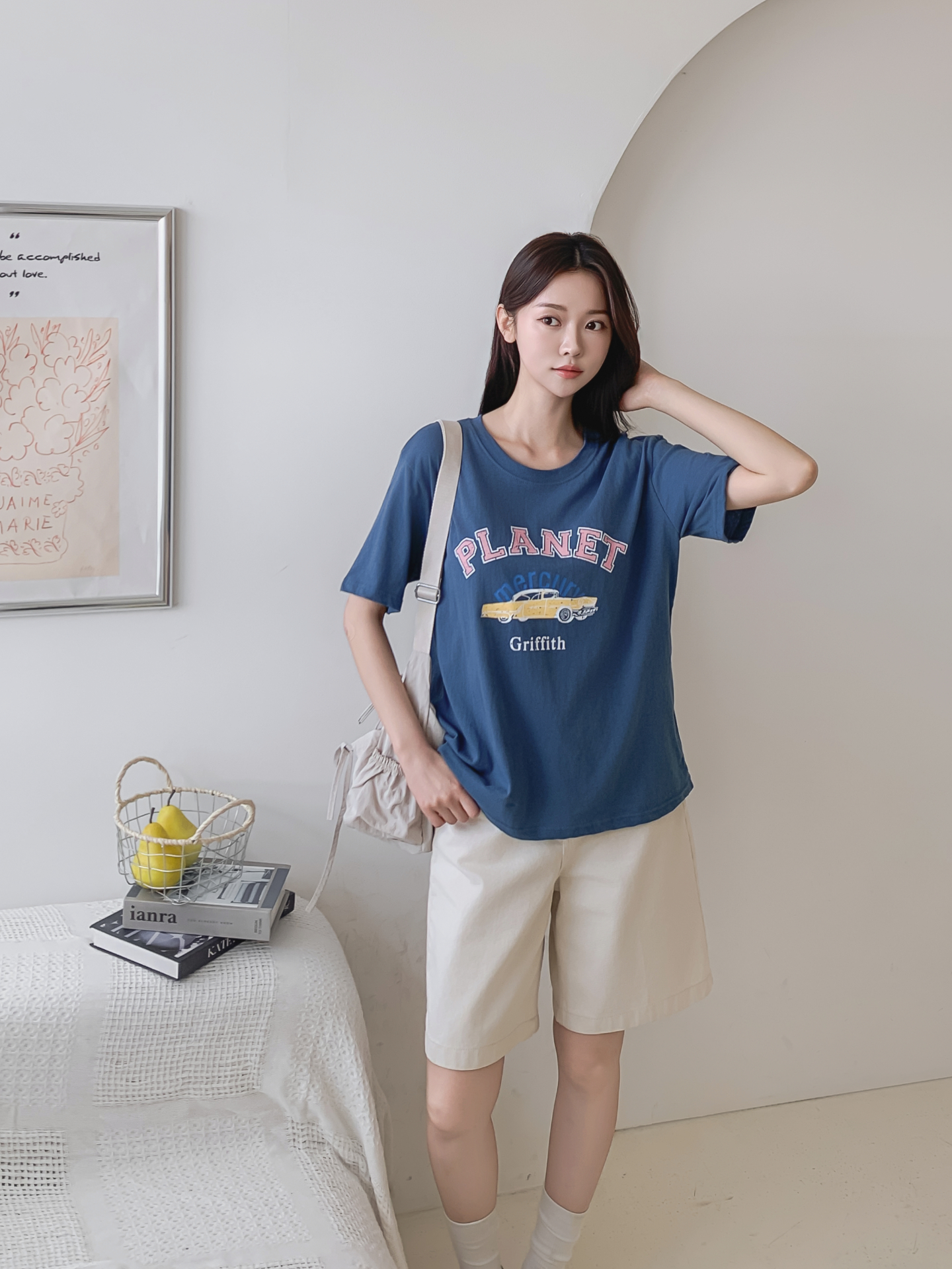 コットンラウンドネック半袖プリントTシャツ | 詳細画像26