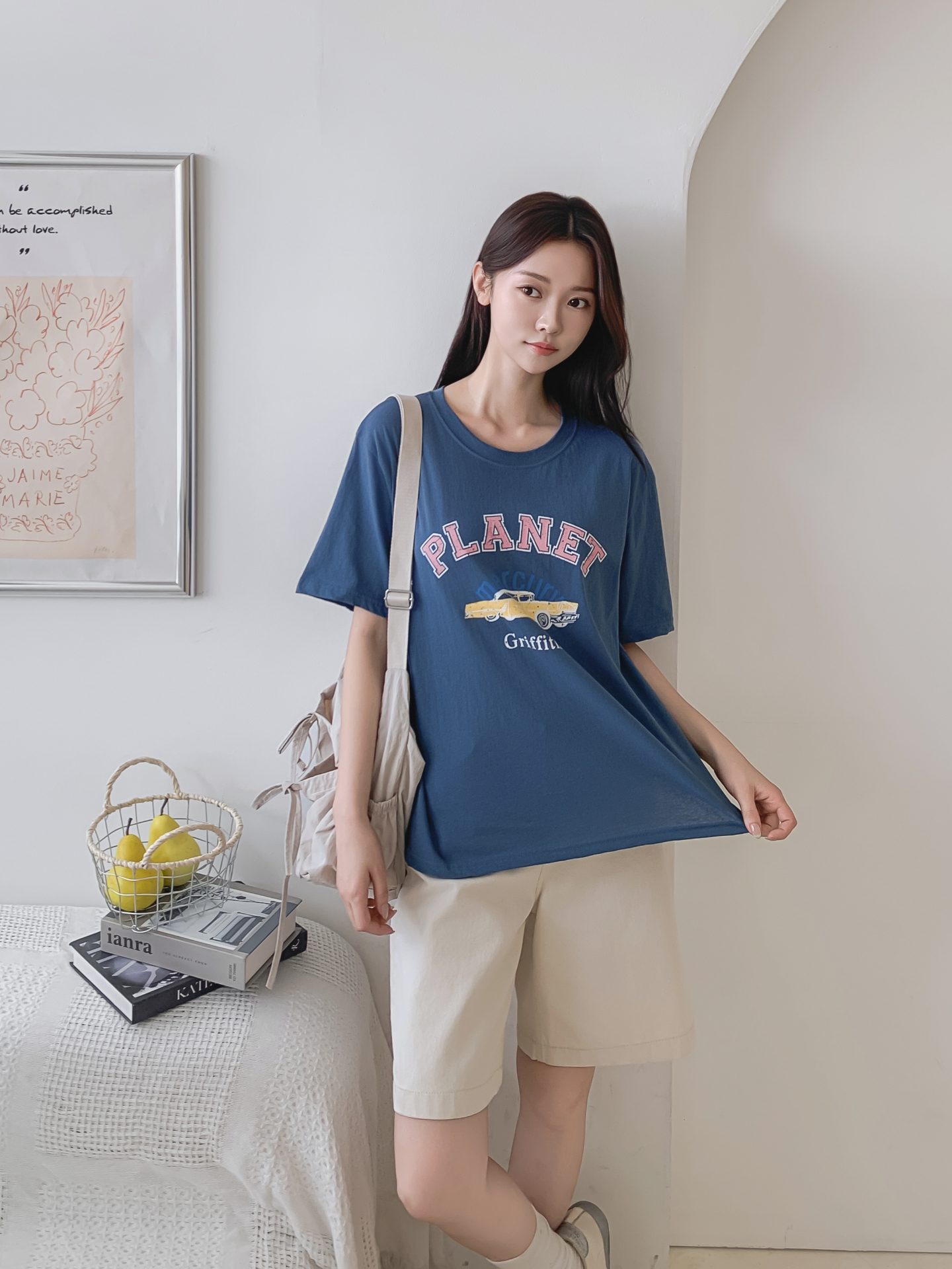 コットンラウンドネック半袖プリントTシャツ | 詳細画像28