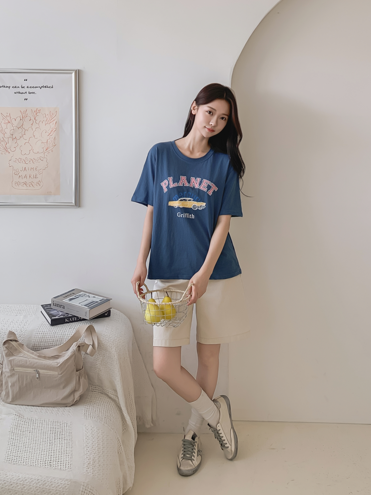 コットンラウンドネック半袖プリントTシャツ | 詳細画像33