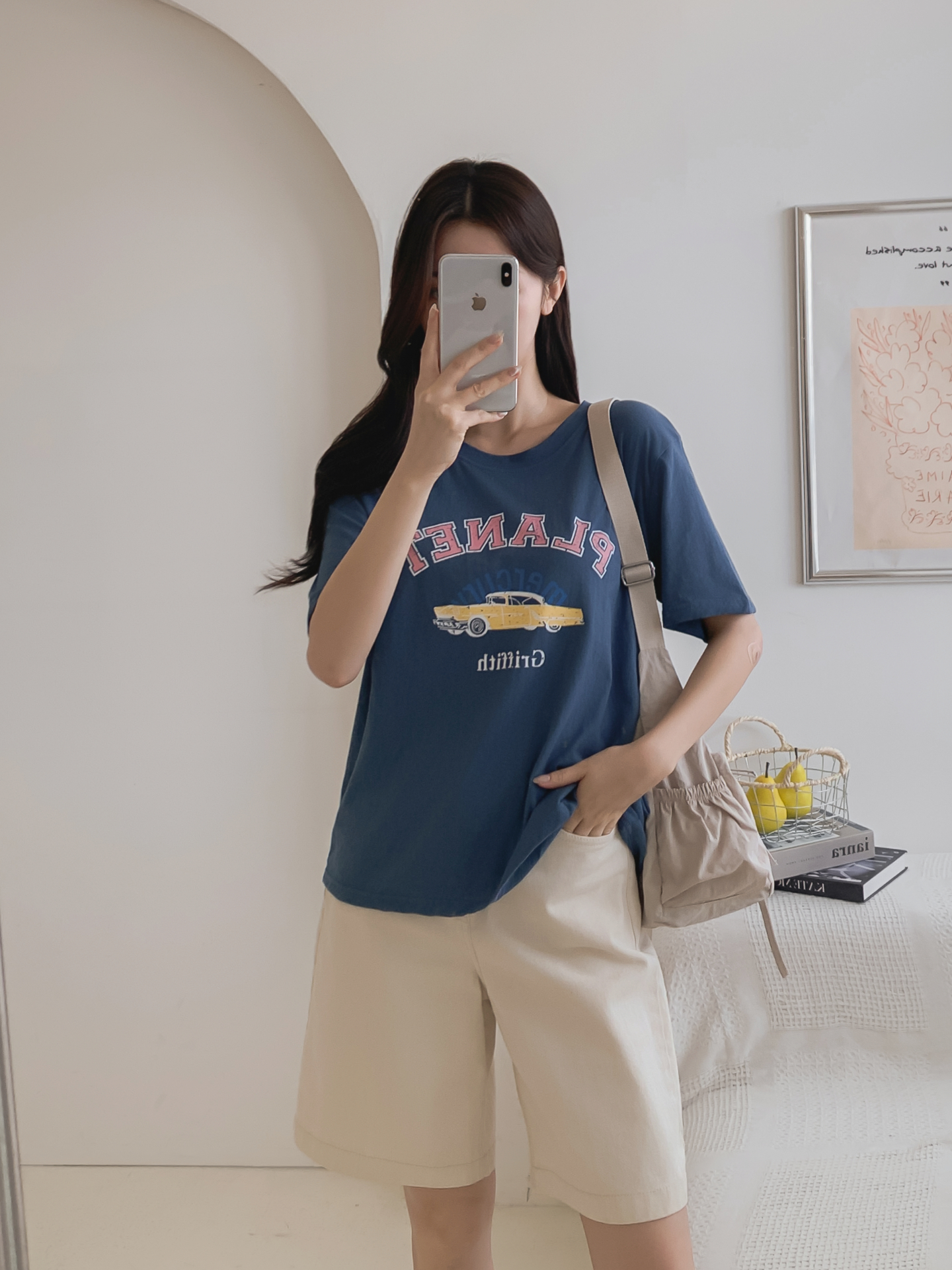 コットンラウンドネック半袖プリントTシャツ | 詳細画像35
