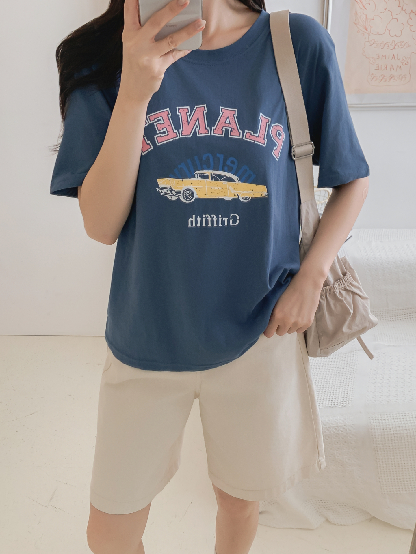 コットンラウンドネック半袖プリントTシャツ | 詳細画像36