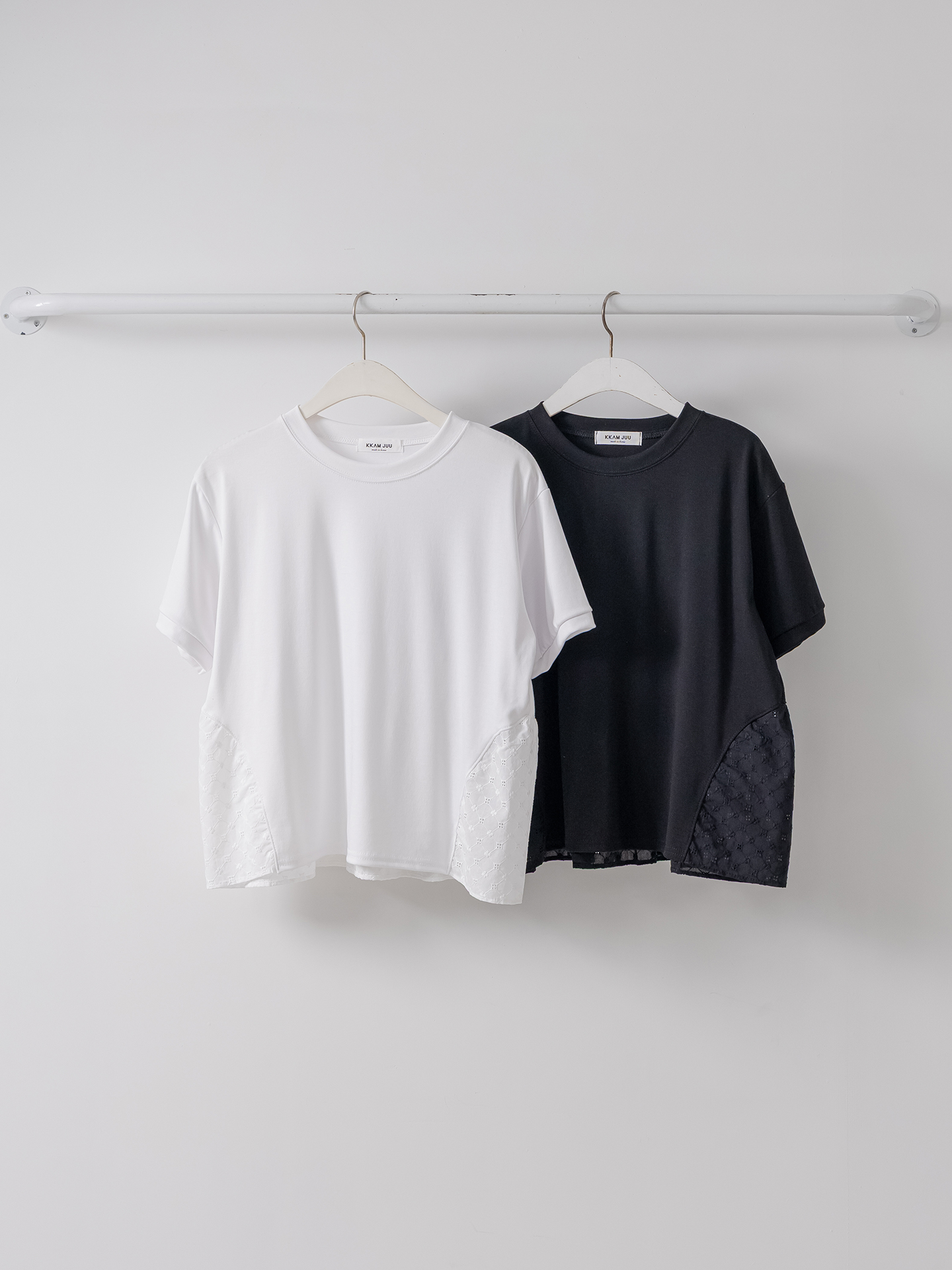 レースラウンドネック半袖Tシャツ | 詳細画像2