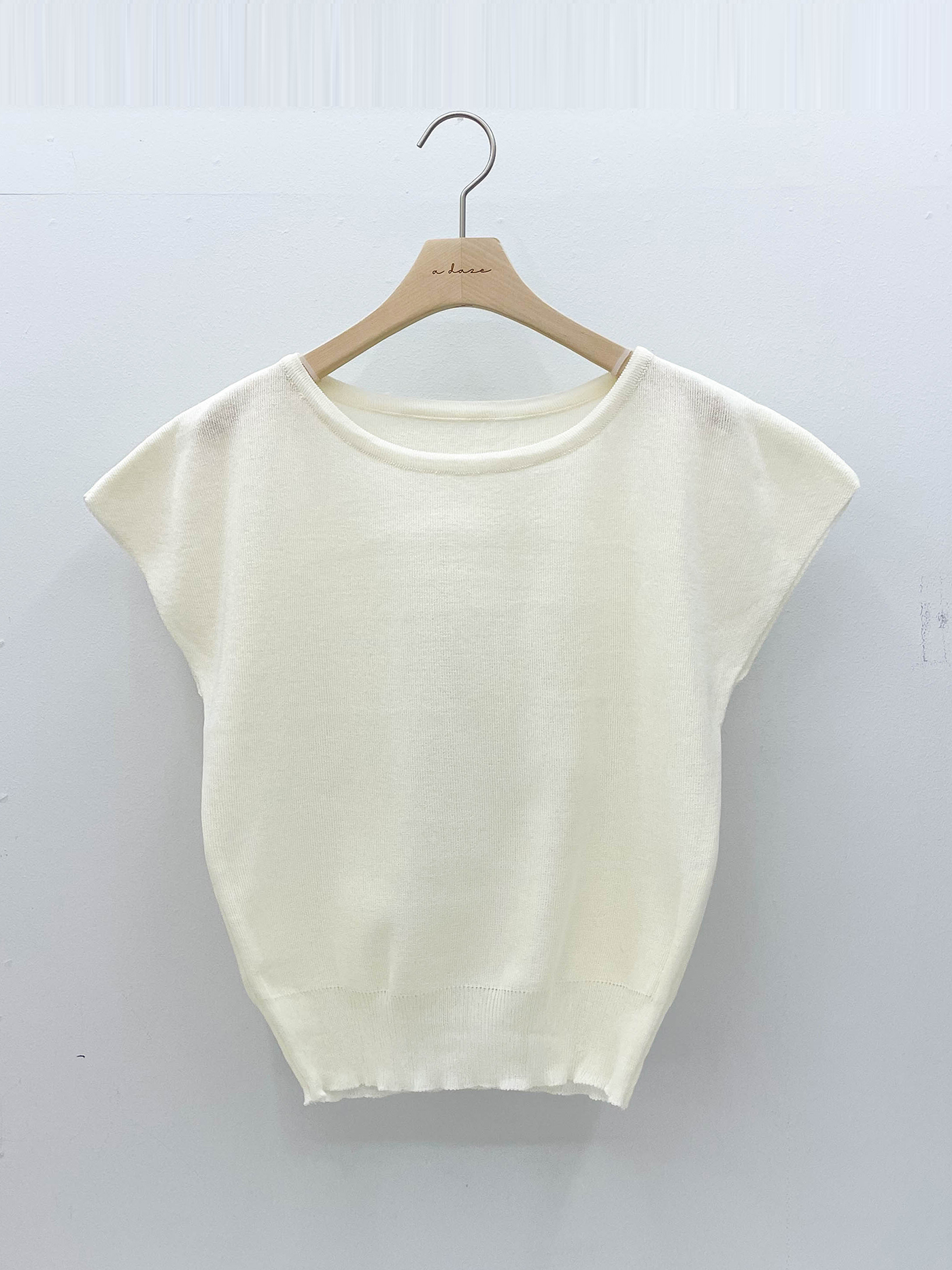 ラウンドネックシンプルベーシックフレンチスリーブニット | 詳細画像13