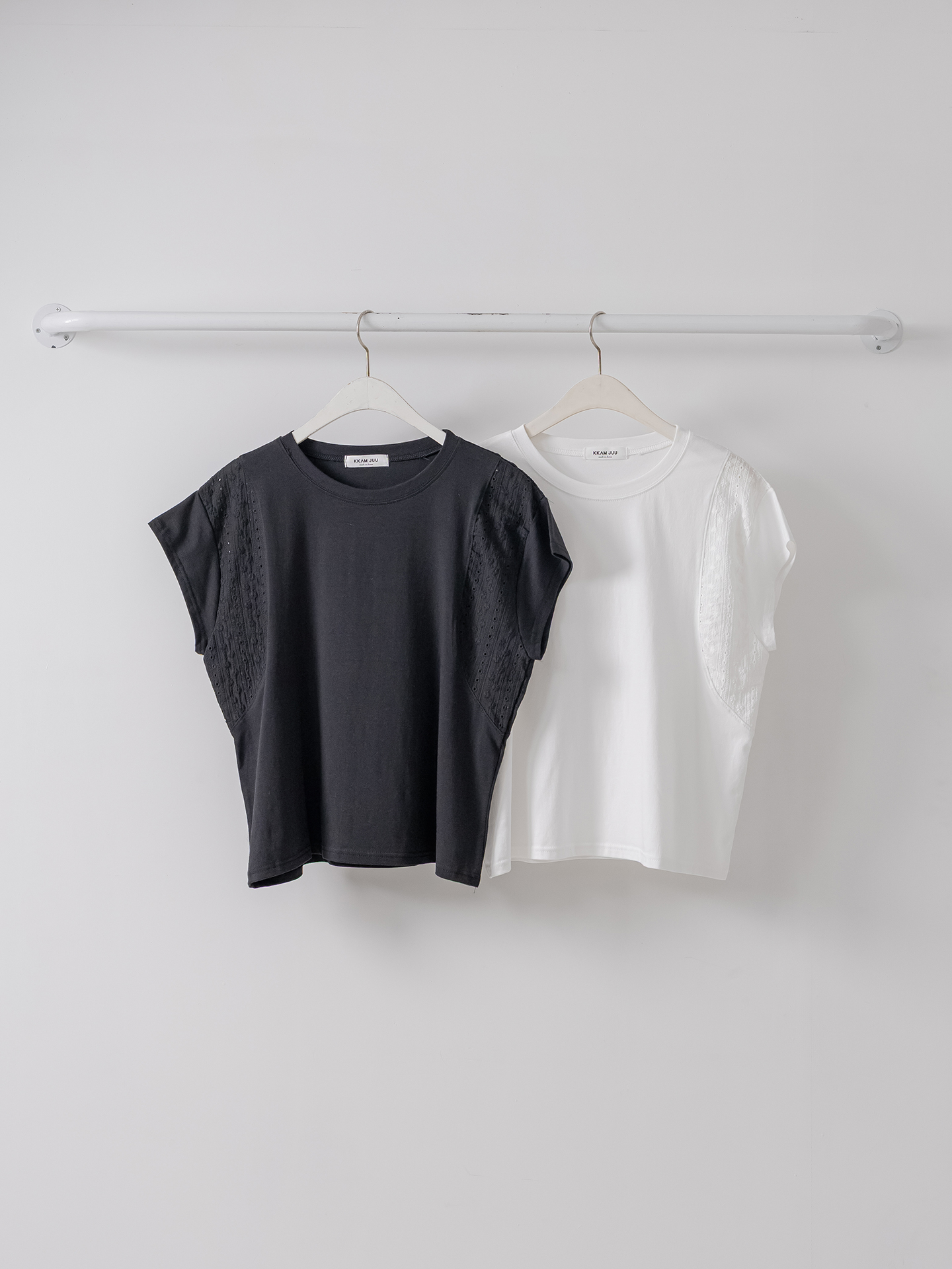 レースラウンドネック半袖Tシャツ | 詳細画像2