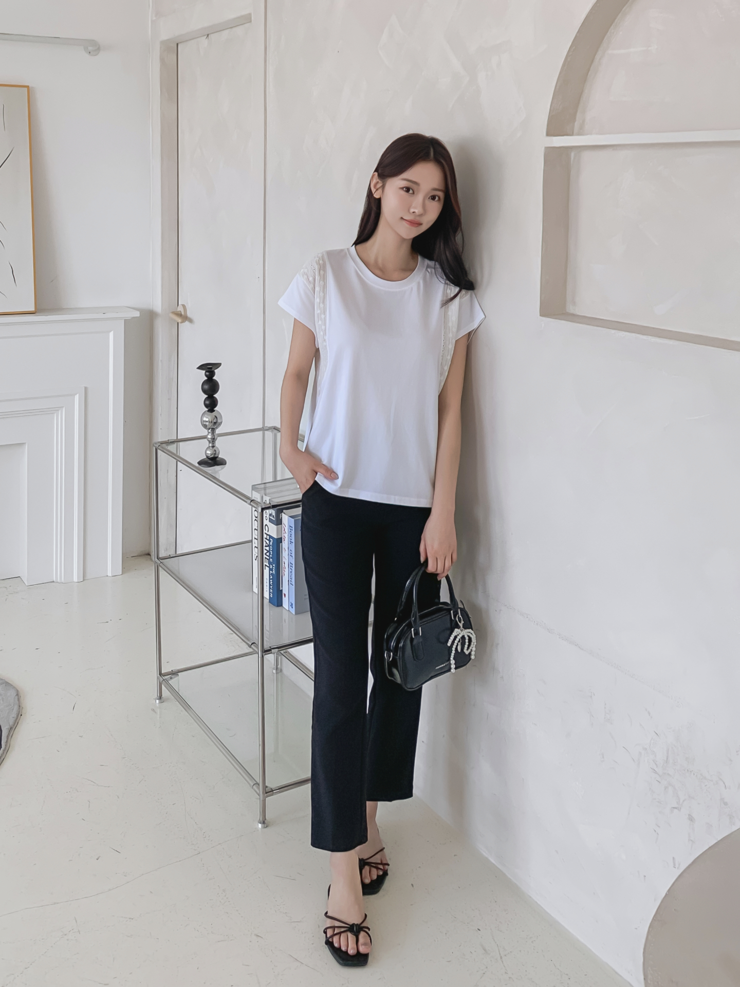 レースラウンドネック半袖Tシャツ | 詳細画像18