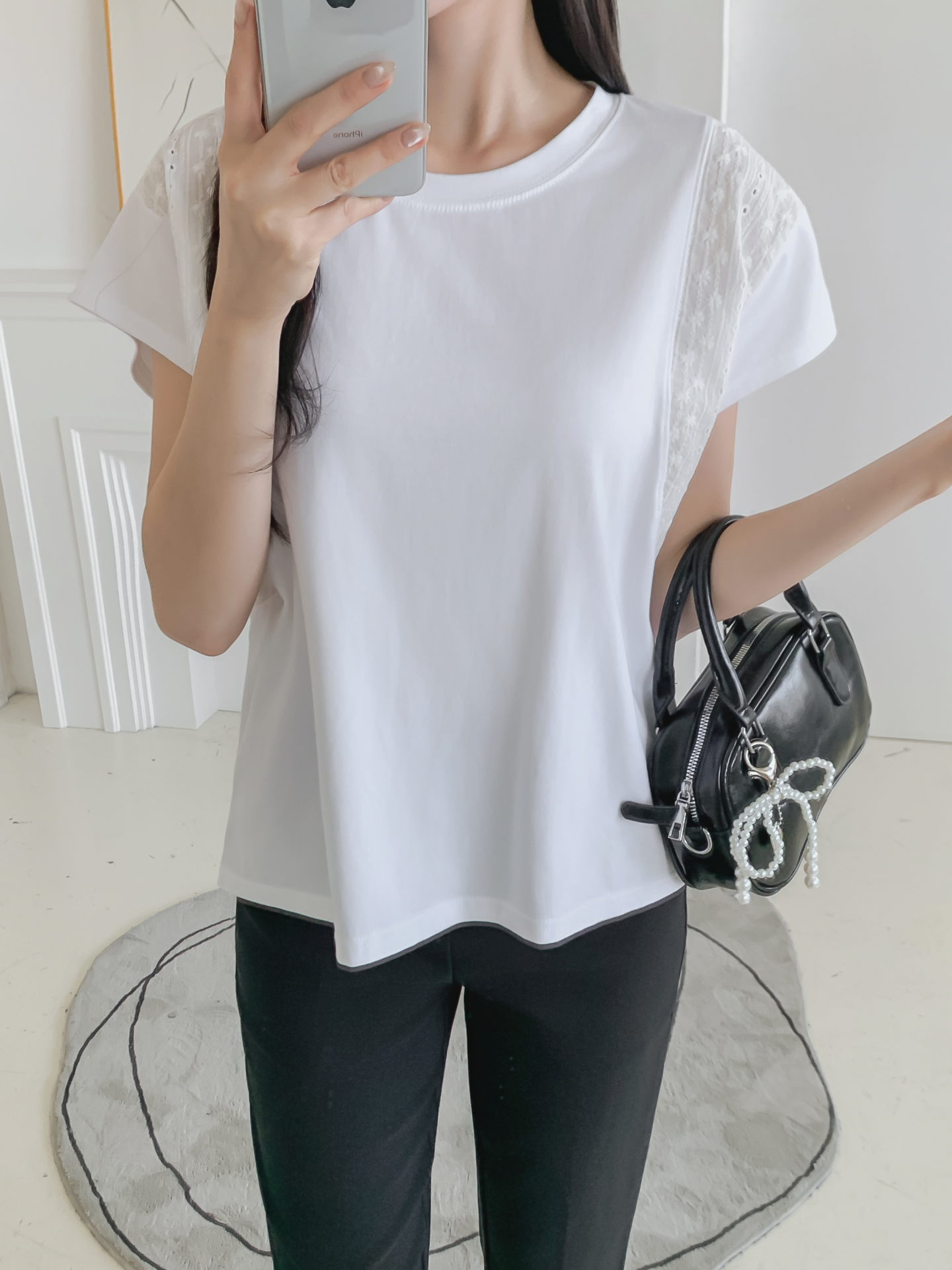 レースラウンドネック半袖Tシャツ | 詳細画像21