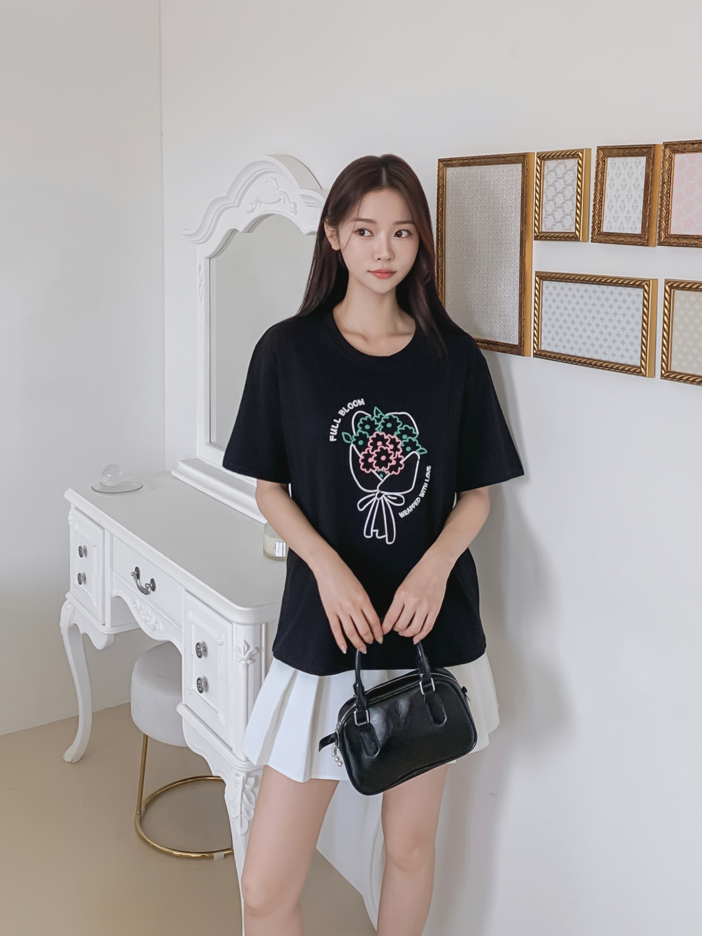 コットンラウンドネック半袖プリントTシャツ | 詳細画像9