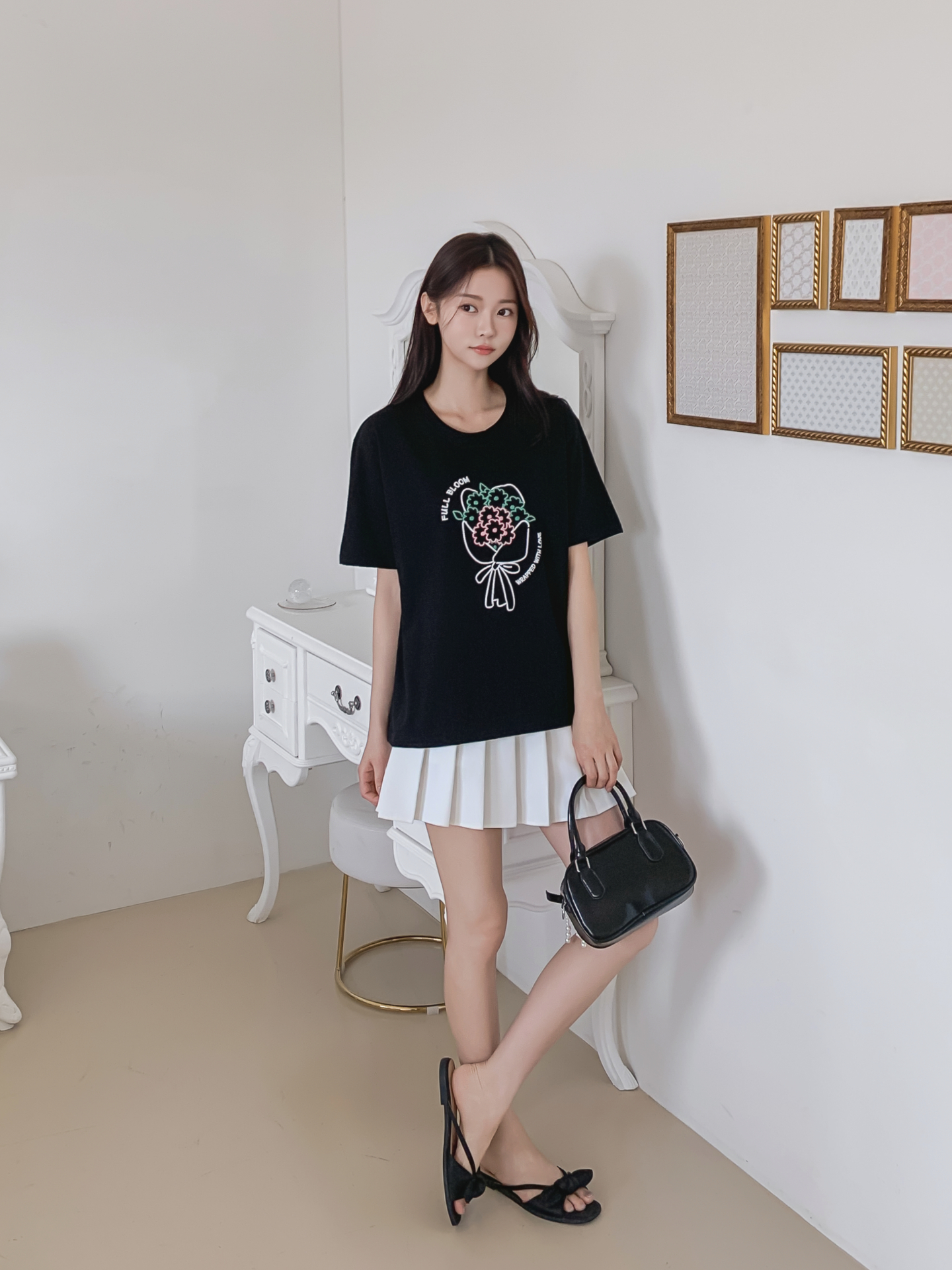 コットンラウンドネック半袖プリントTシャツ | 詳細画像10