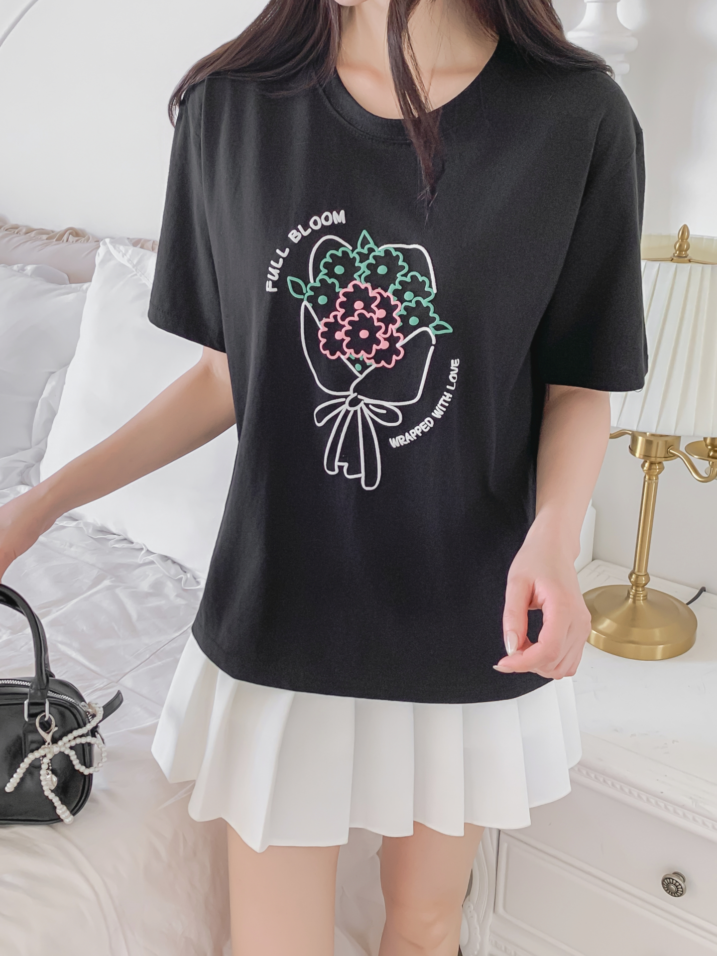 コットンラウンドネック半袖プリントTシャツ | 詳細画像12