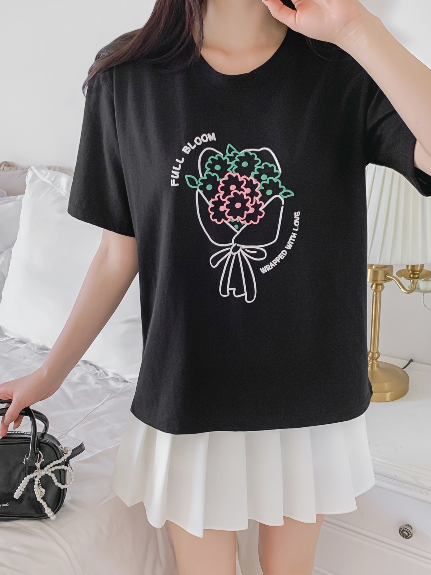 コットンラウンドネック半袖プリントTシャツ | 詳細画像13