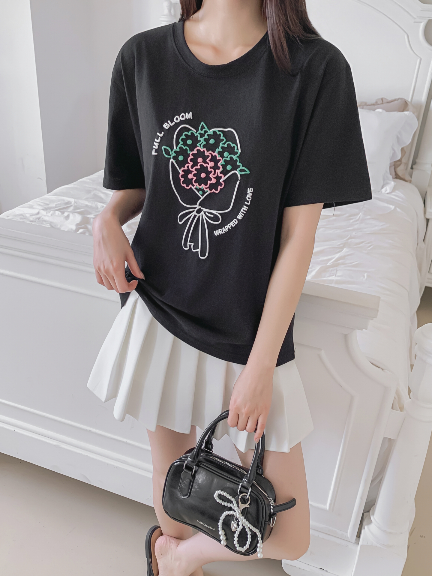 コットンラウンドネック半袖プリントTシャツ | 詳細画像18